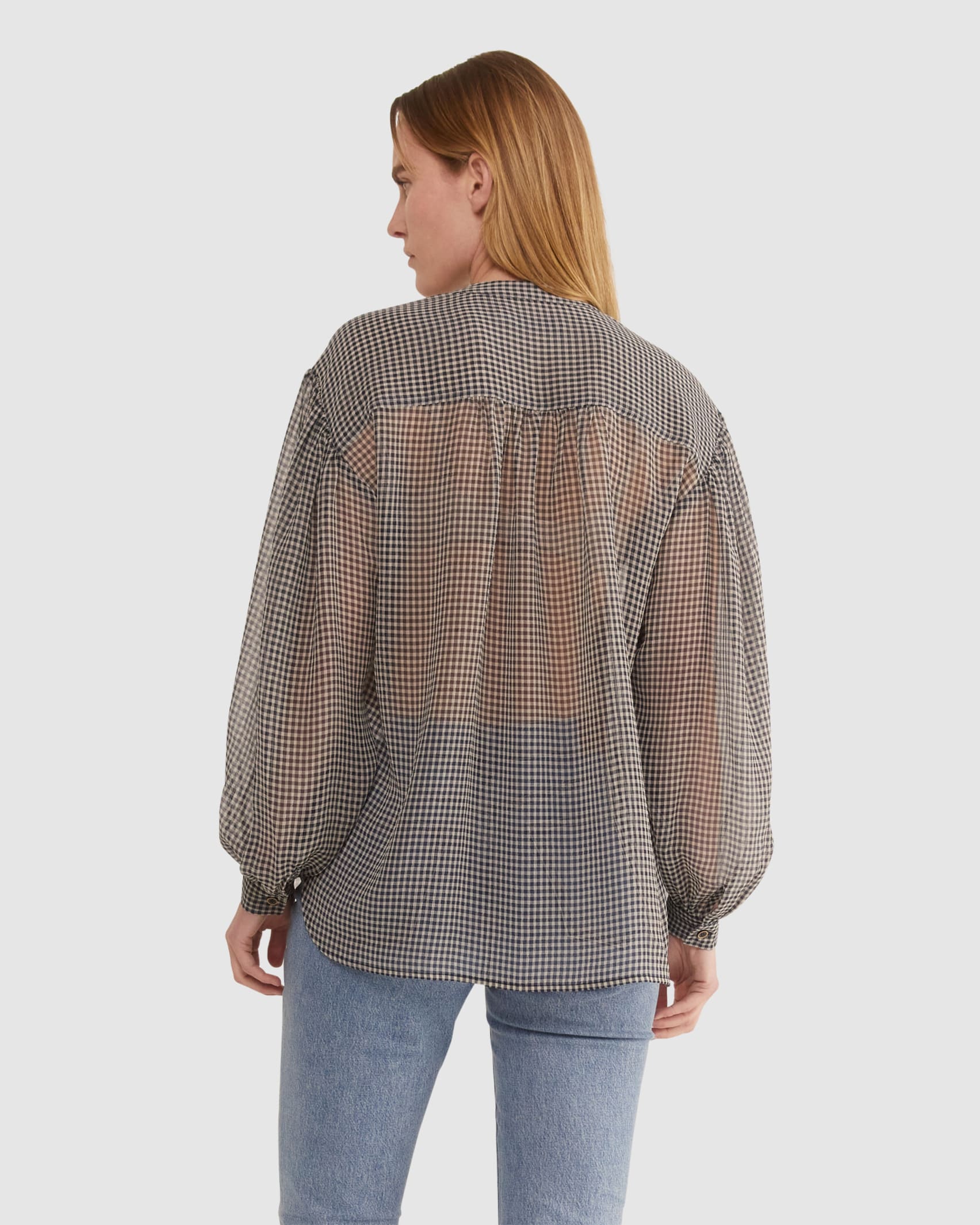 Anderson Blouse in NAVY/IVORY