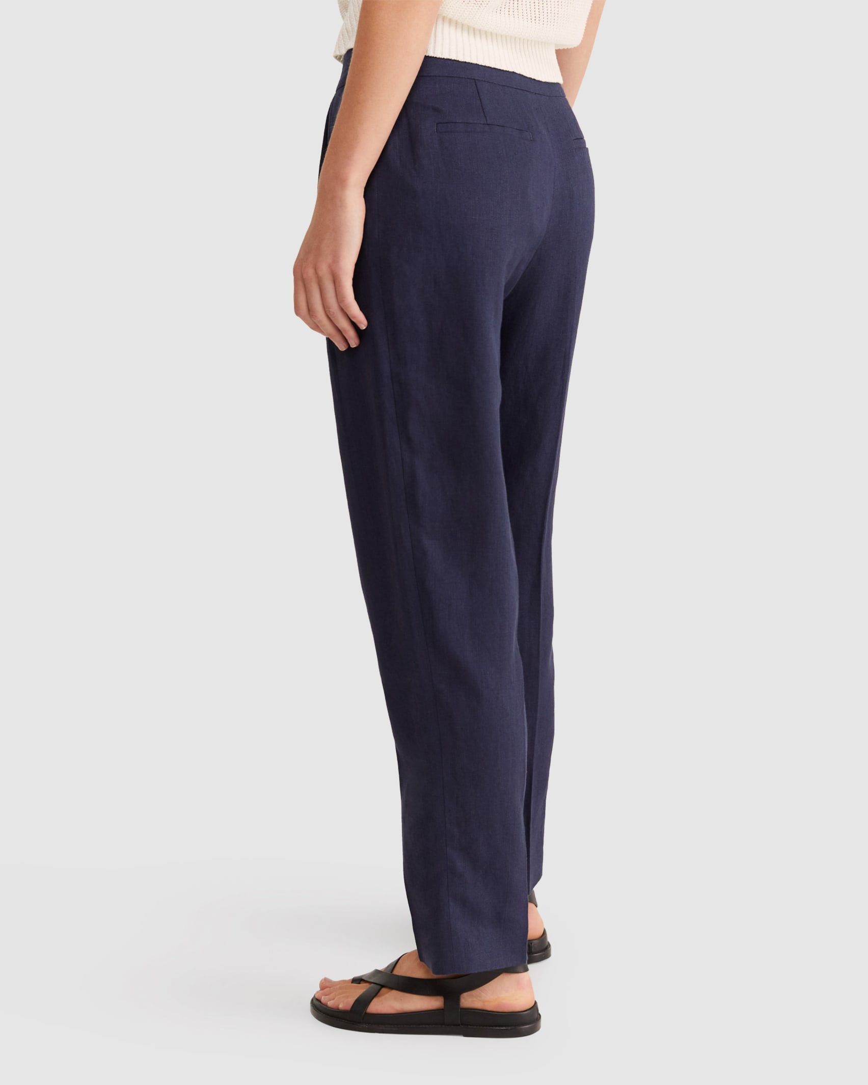 Freya Linen Pant in NAVY