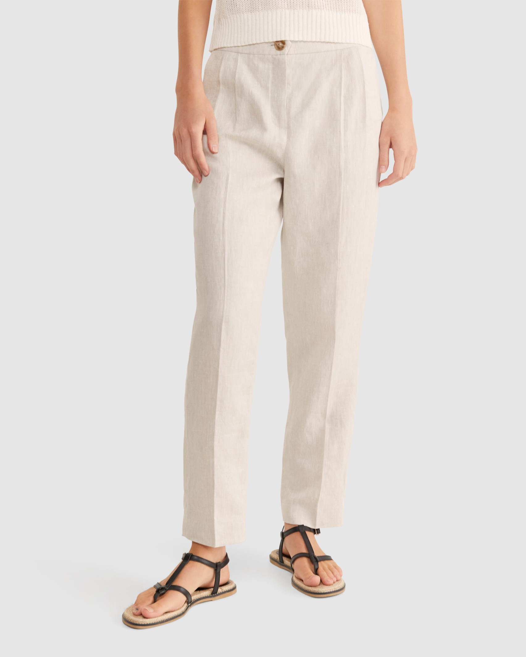 Freya Linen Pant in STRING