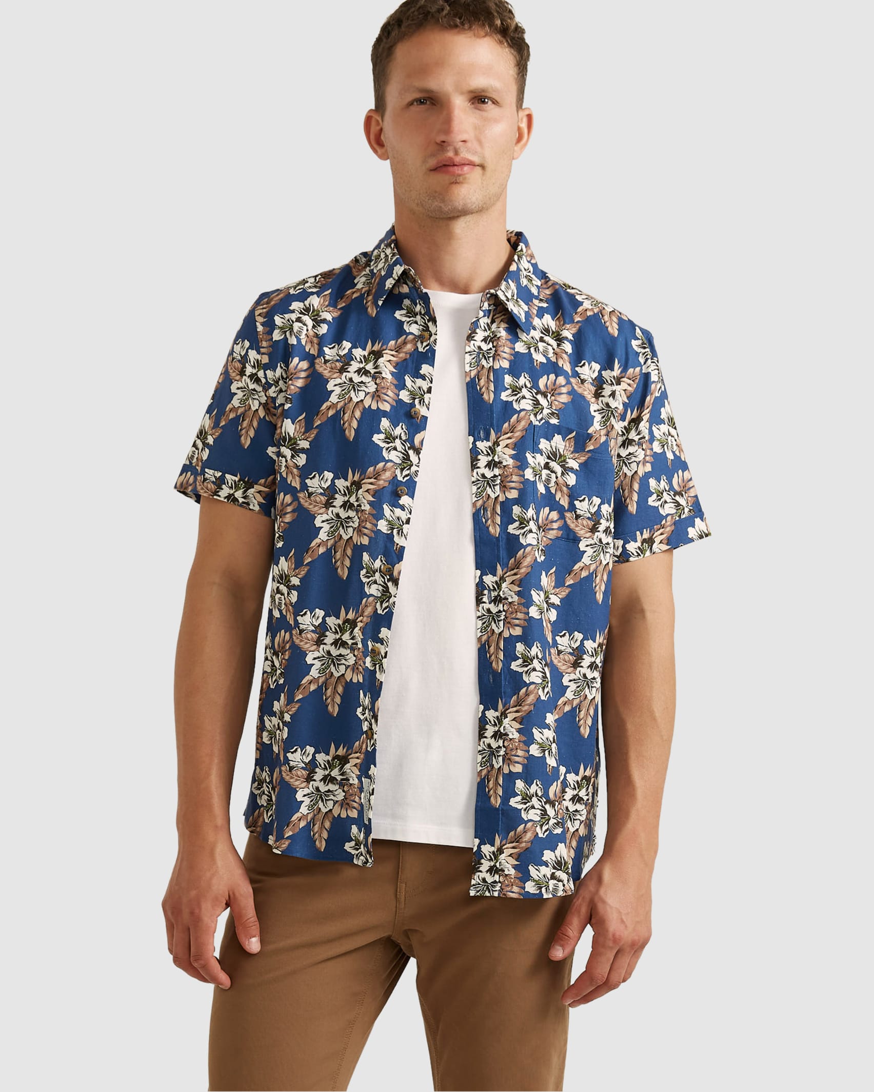 Wright Short Sleeve Regular Shirt in BLUE MULTI