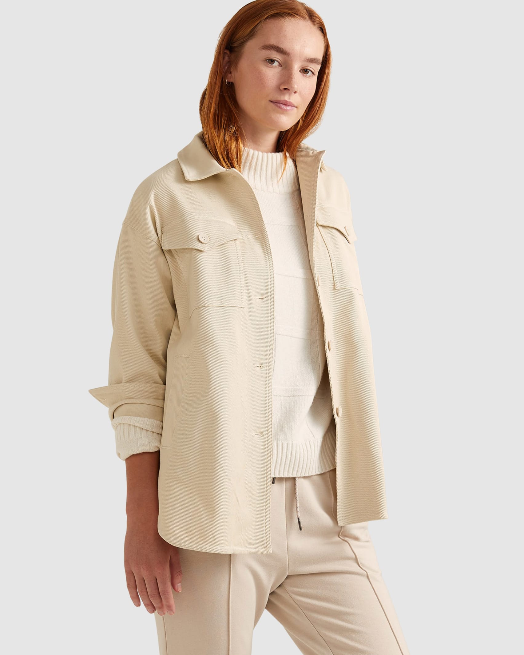 Allyson Overshirt Jacket in BEIGE