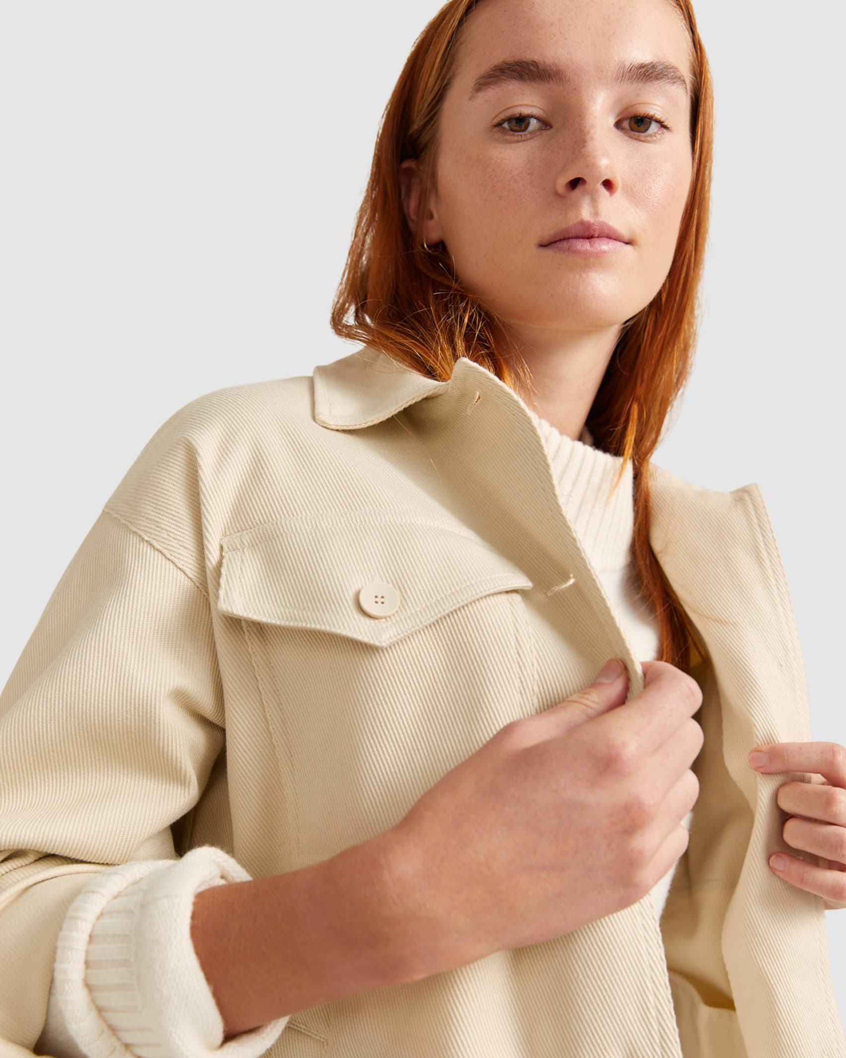 Allyson Overshirt Jacket in BEIGE