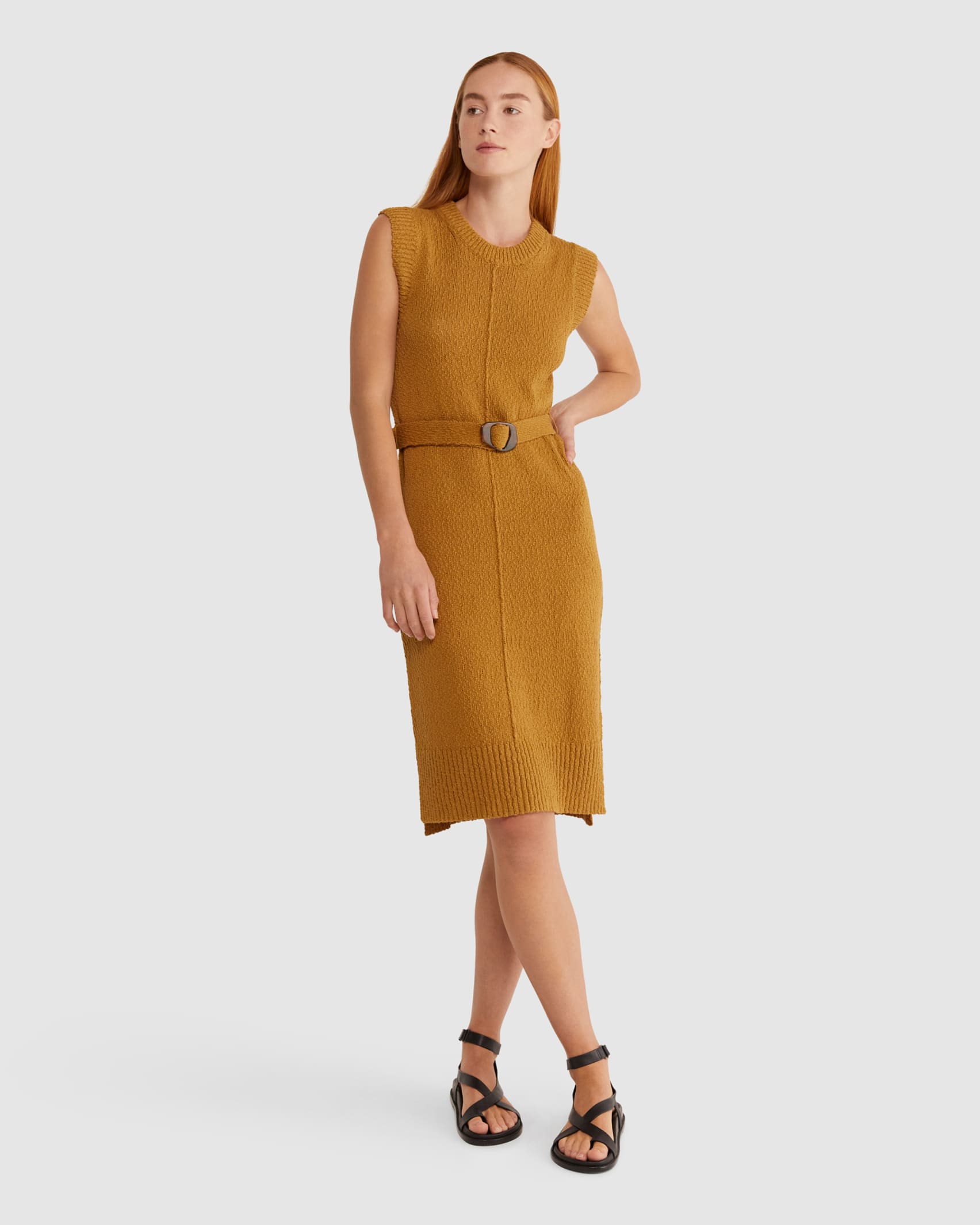 Prairie Knit Dress in MOCHA