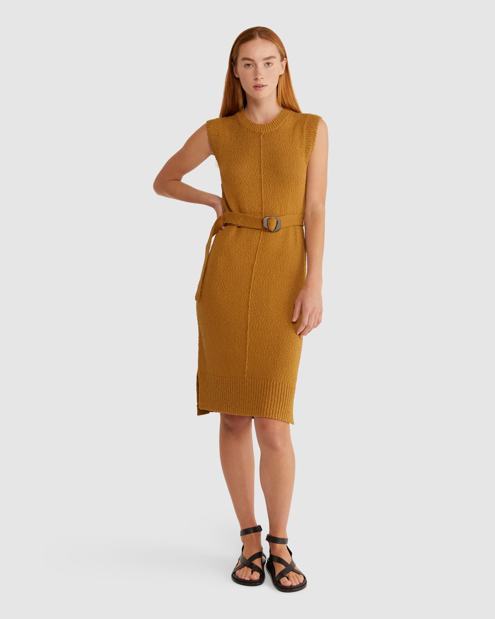 Prairie Knit Dress in MOCHA