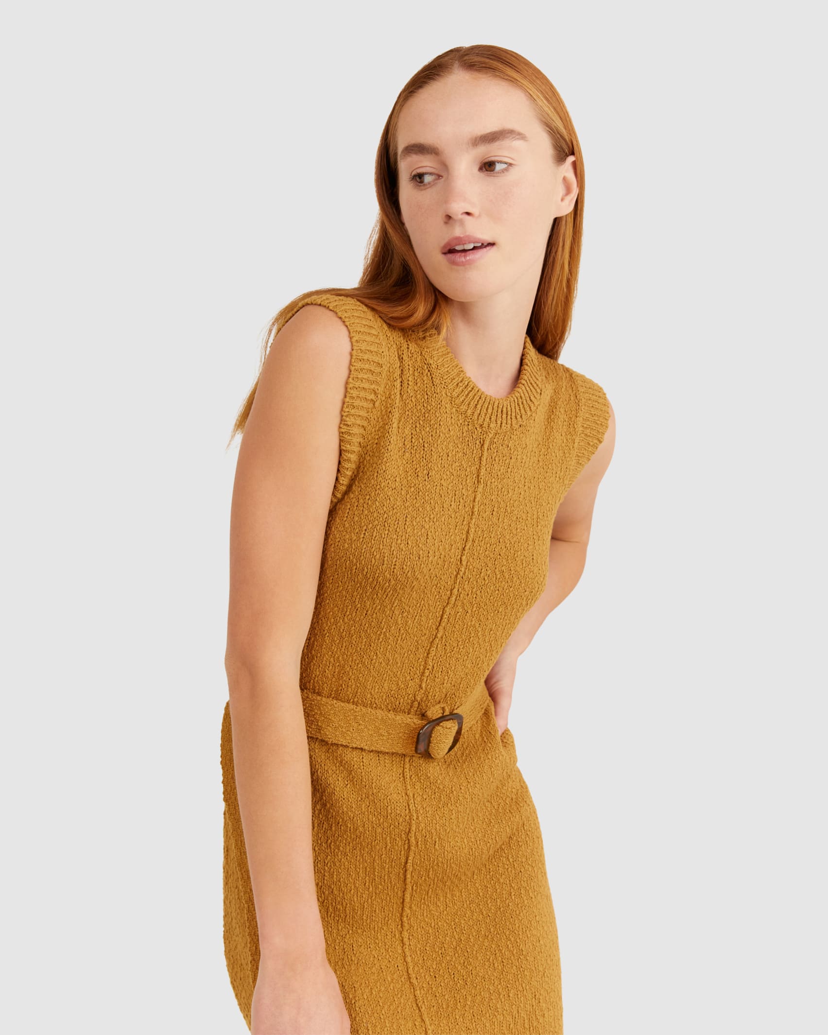 Prairie Knit Dress in MOCHA