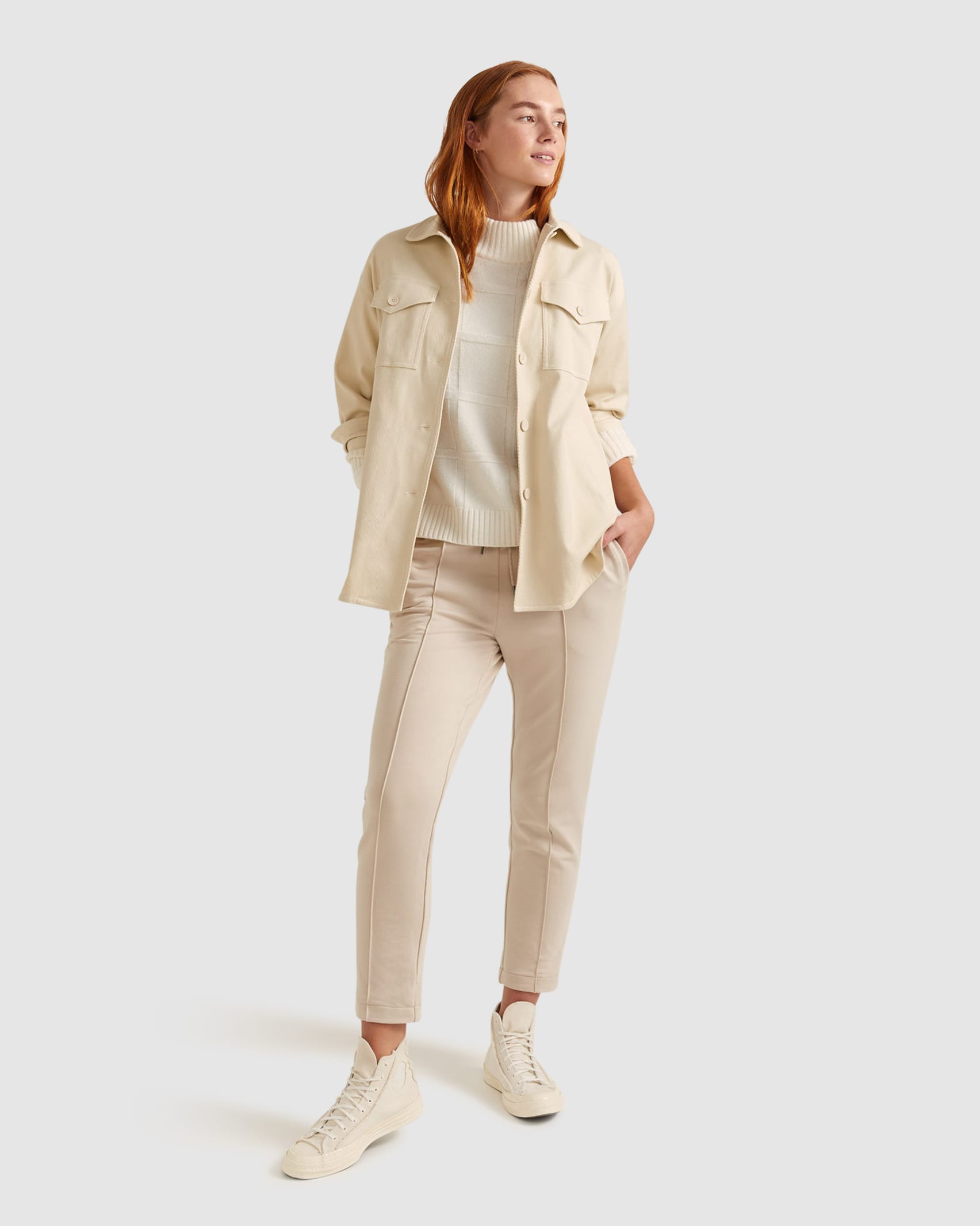 Allyson Overshirt Jacket in BEIGE