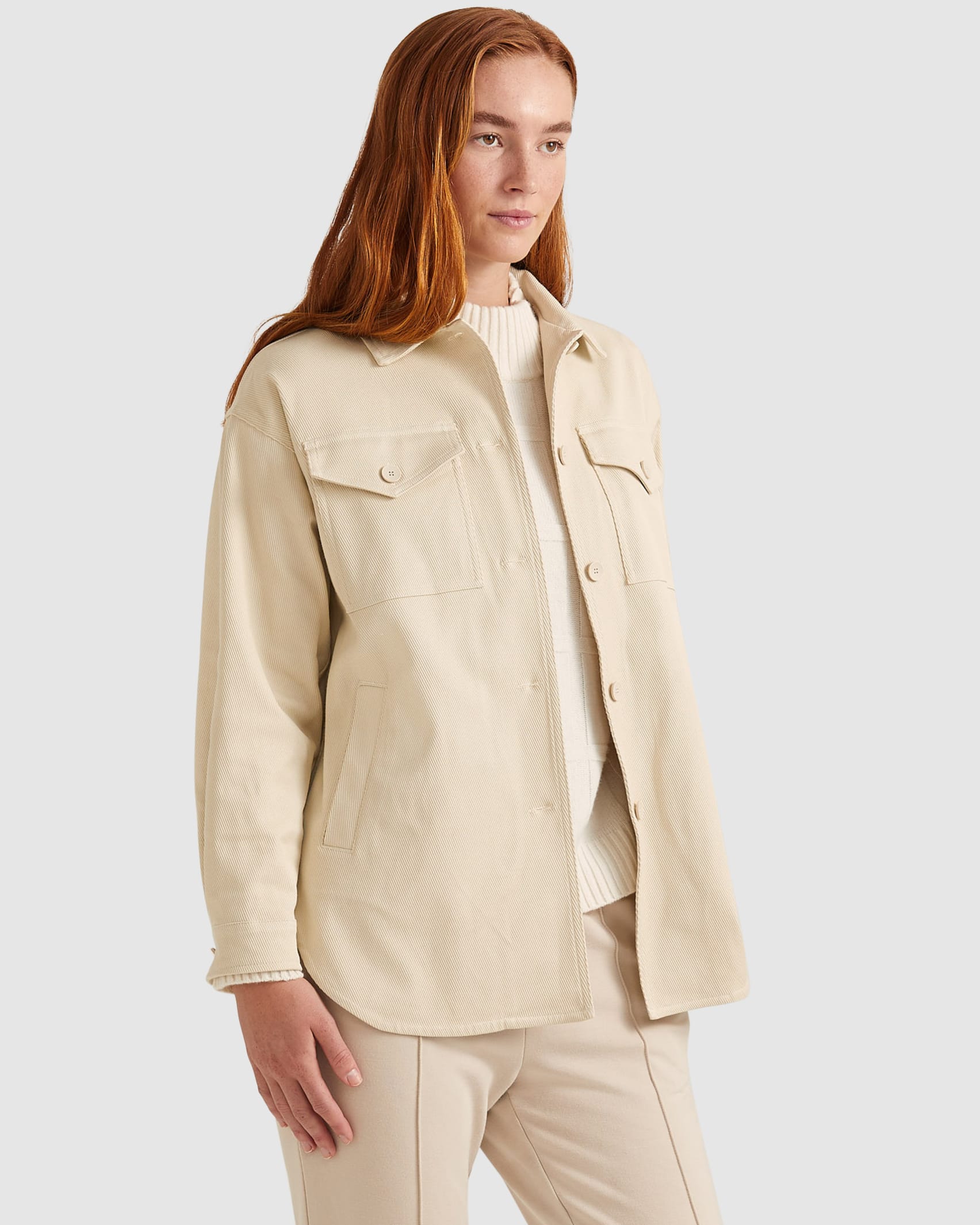 Allyson Overshirt Jacket in BEIGE