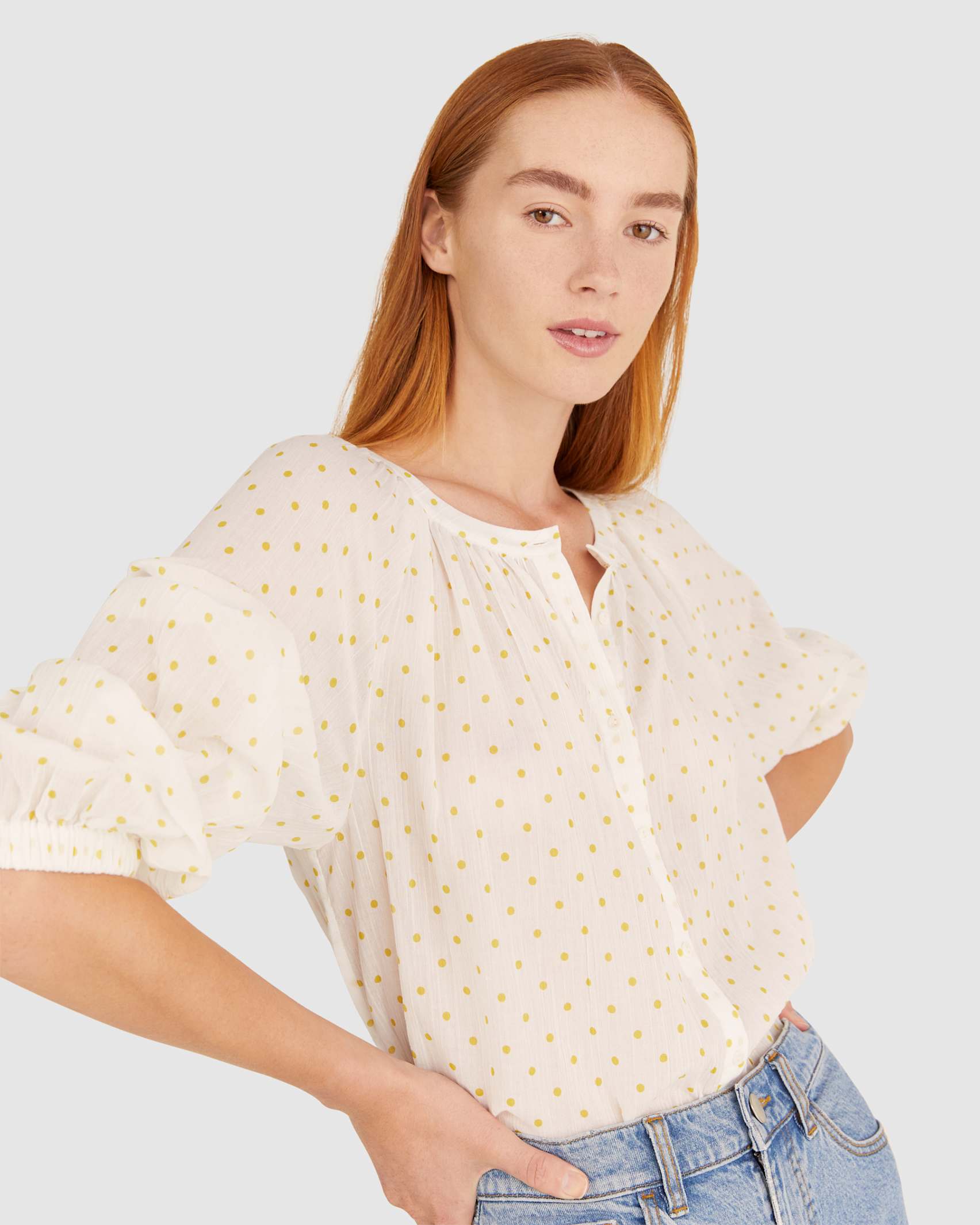 Garcia Spot Top in WHITE/GREEN