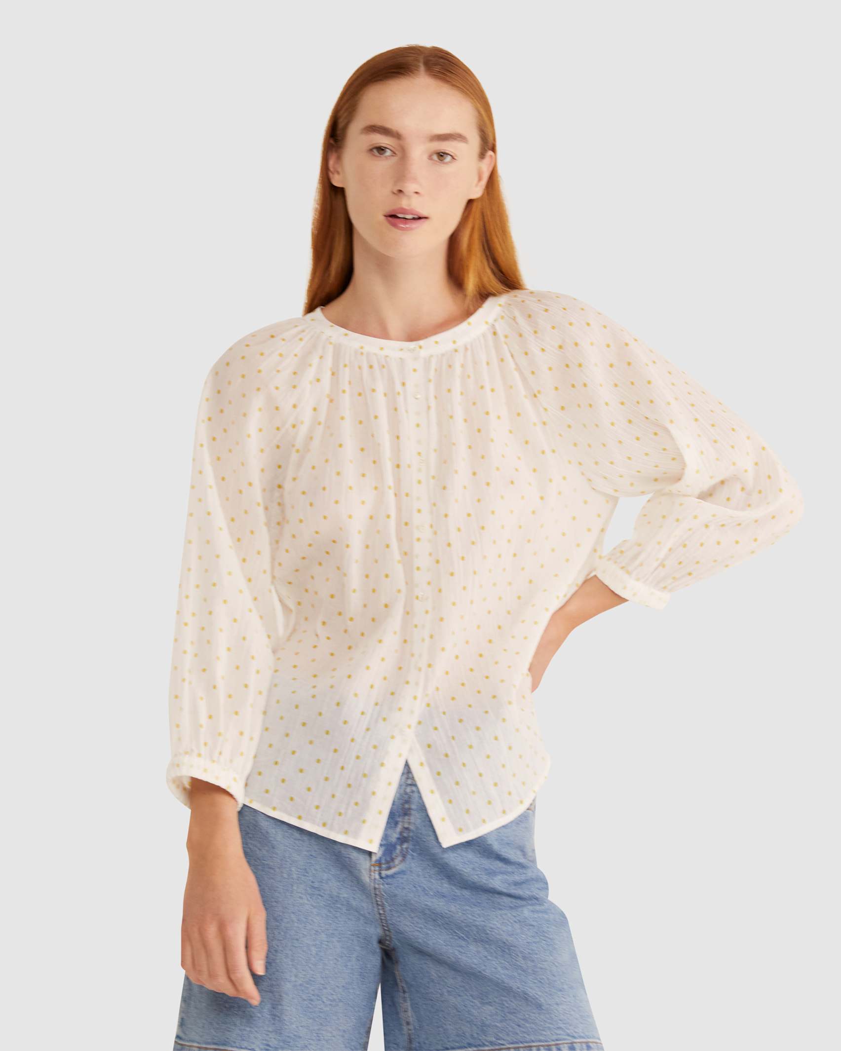 Garcia Spot Top in WHITE/GREEN