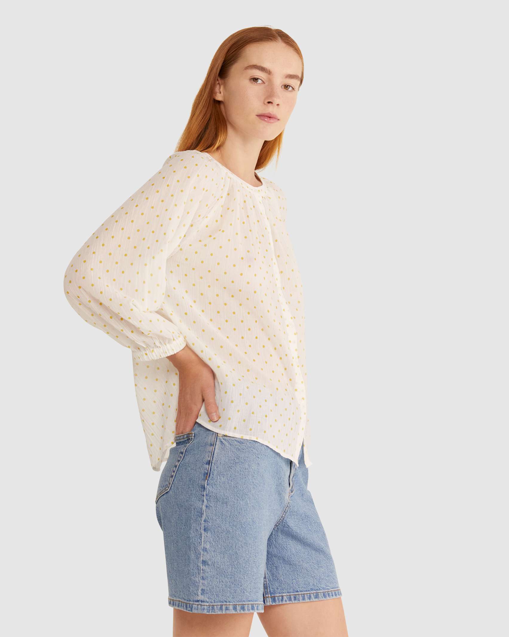 Garcia Spot Top in WHITE/GREEN