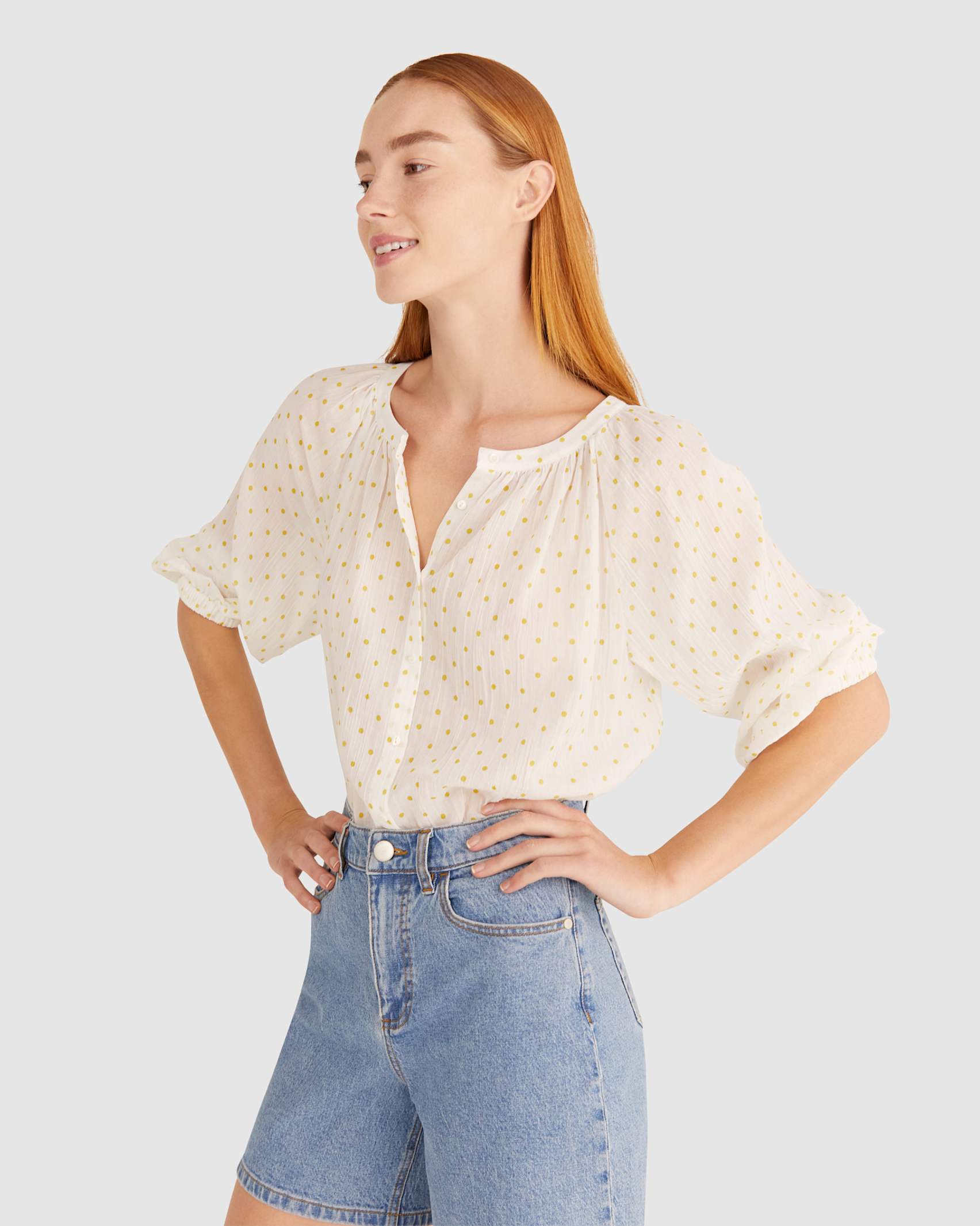 Garcia Spot Top in WHITE/GREEN