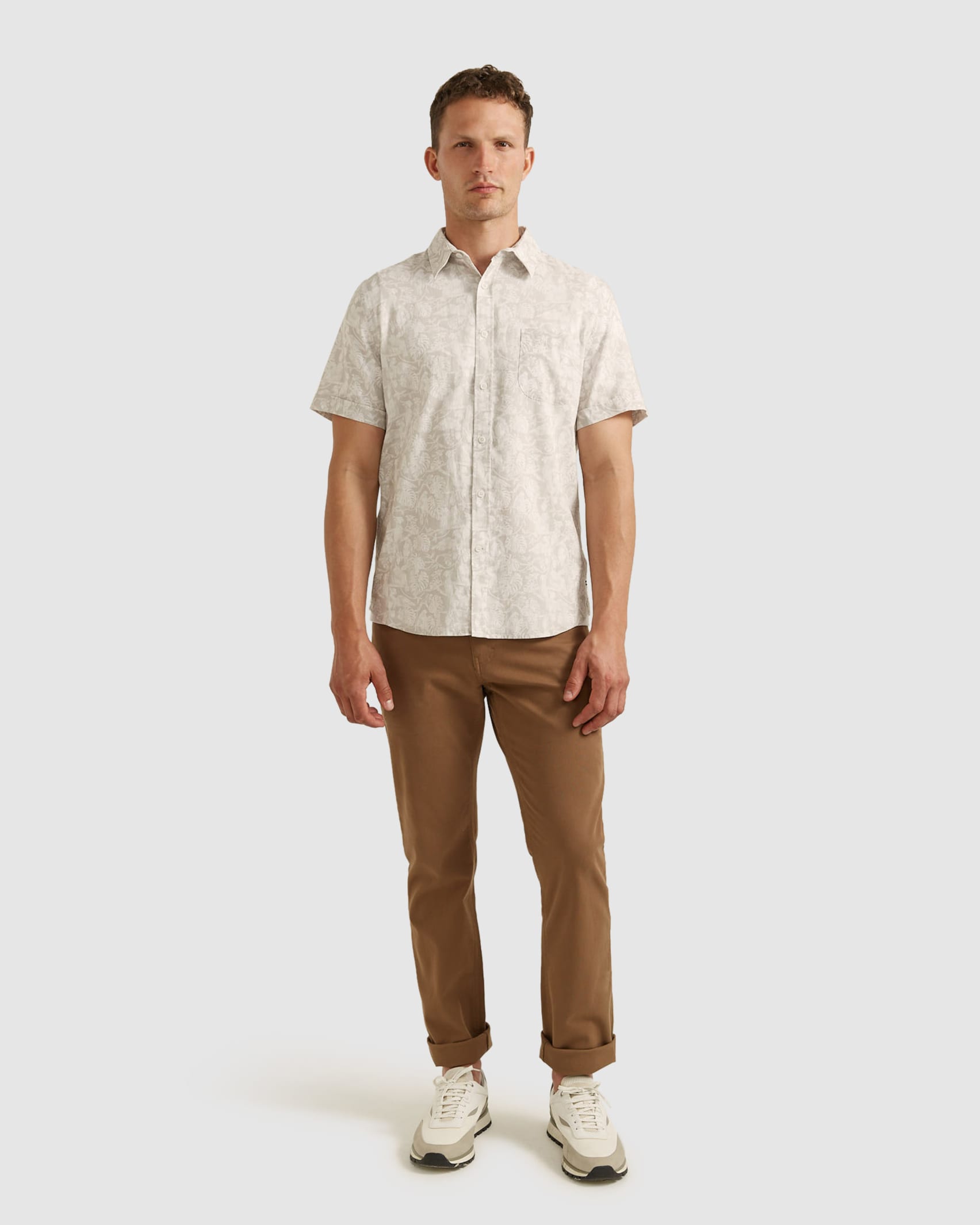 Moores Short Sleeve Tapered Shirt in COOL GREY