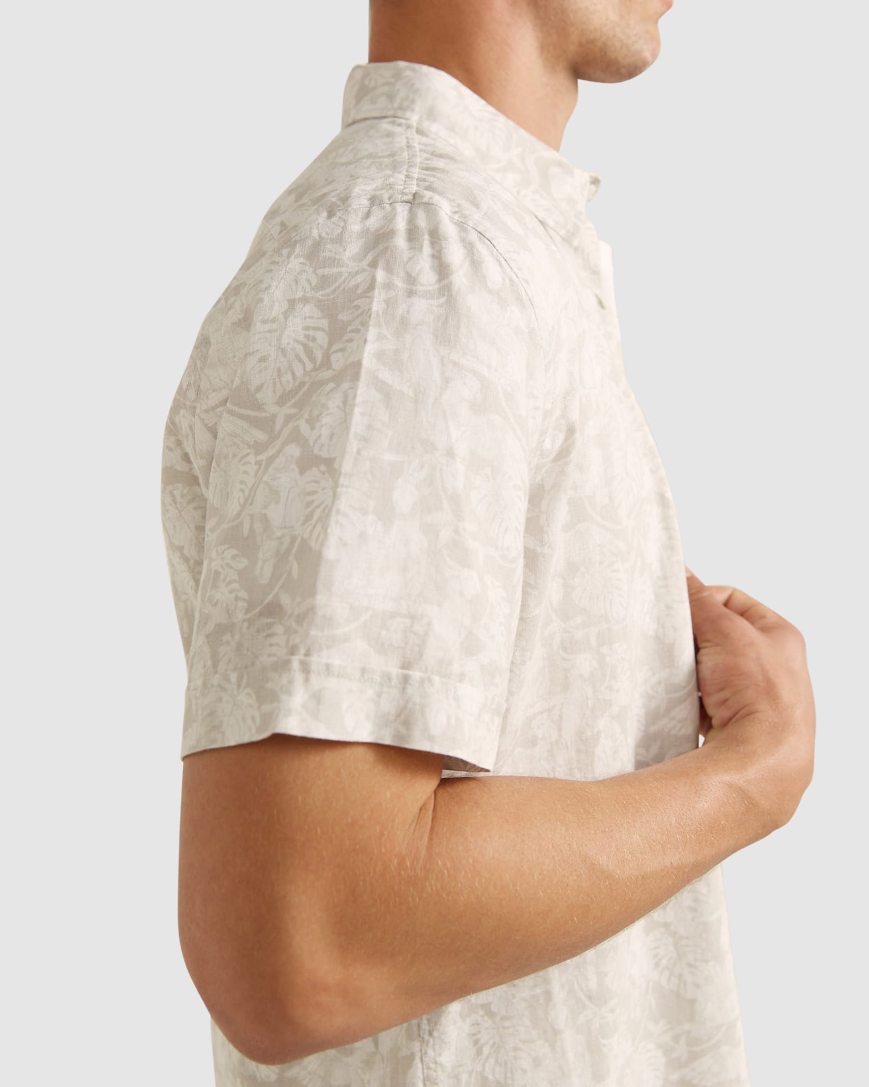 Moores Short Sleeve Tapered Shirt in COOL GREY