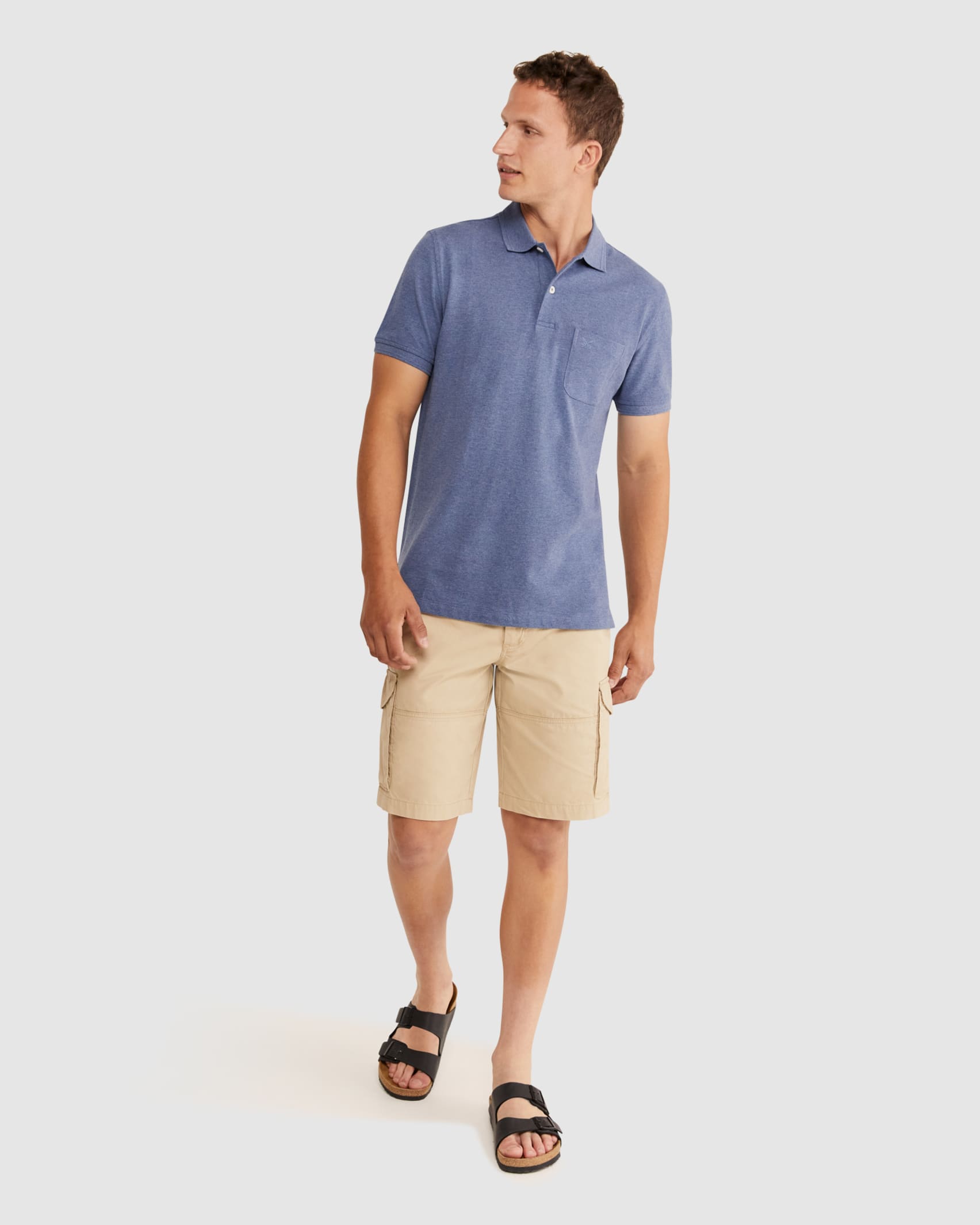 Pique Polo Melange in INK MELANGE