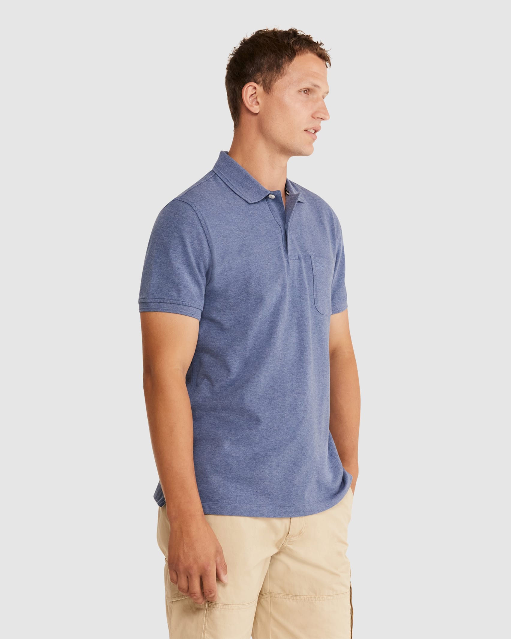 Pique Polo Melange in INK MELANGE