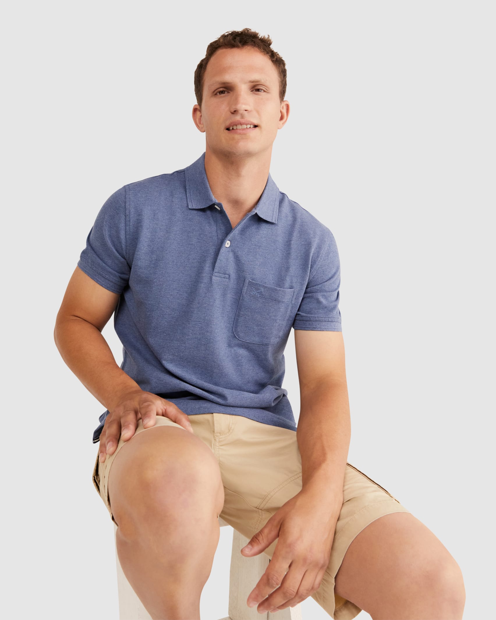 Pique Polo Melange in INK MELANGE