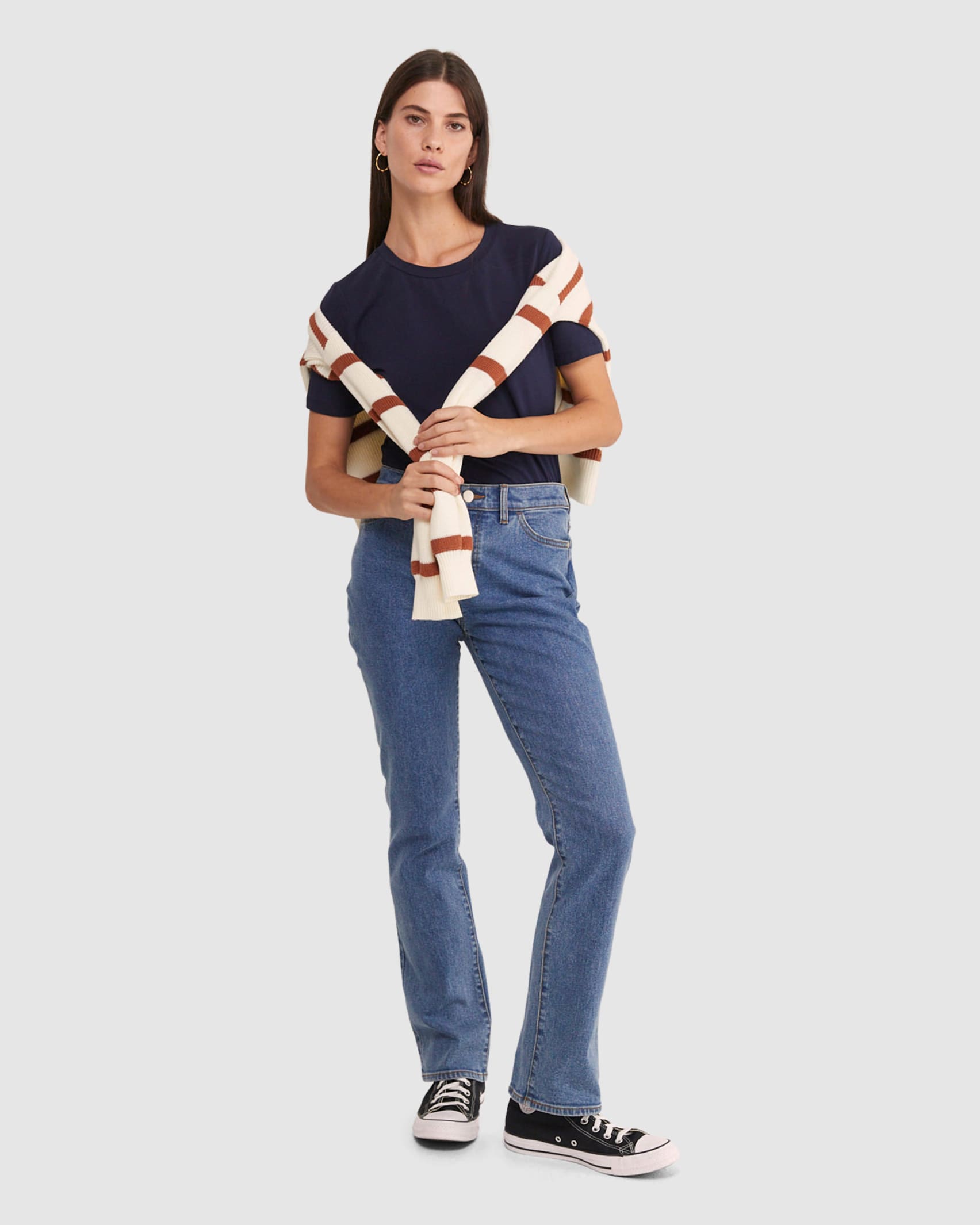 Crew Neck T Shirt in NAVY