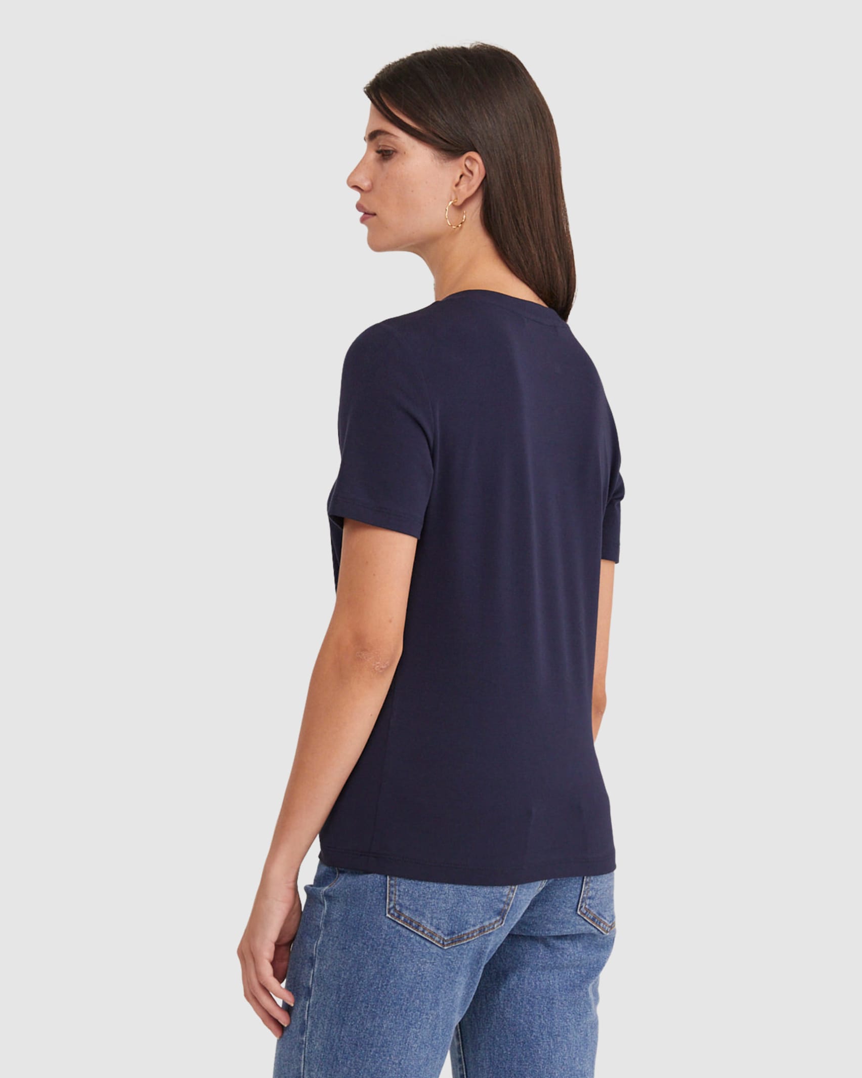 Crew Neck T Shirt in NAVY
