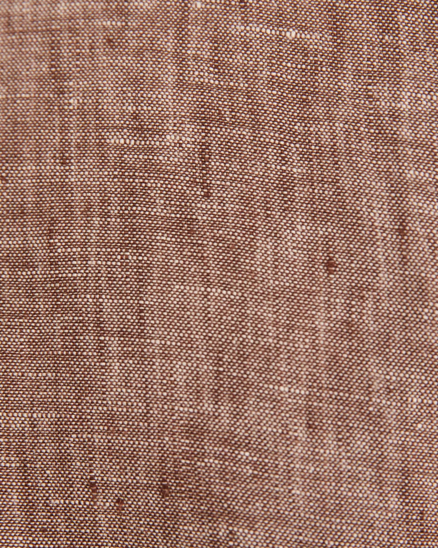 Yarn Dyed Linen Long Sleeve Shirt in CEDAR