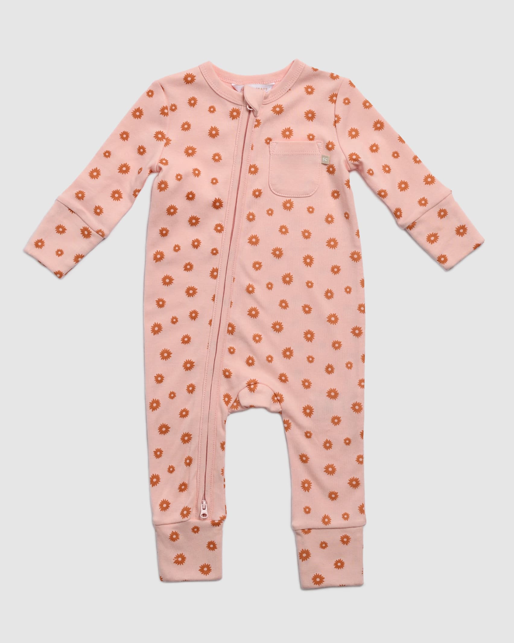 Cleo Cotton Coverall in PINK/BROWN