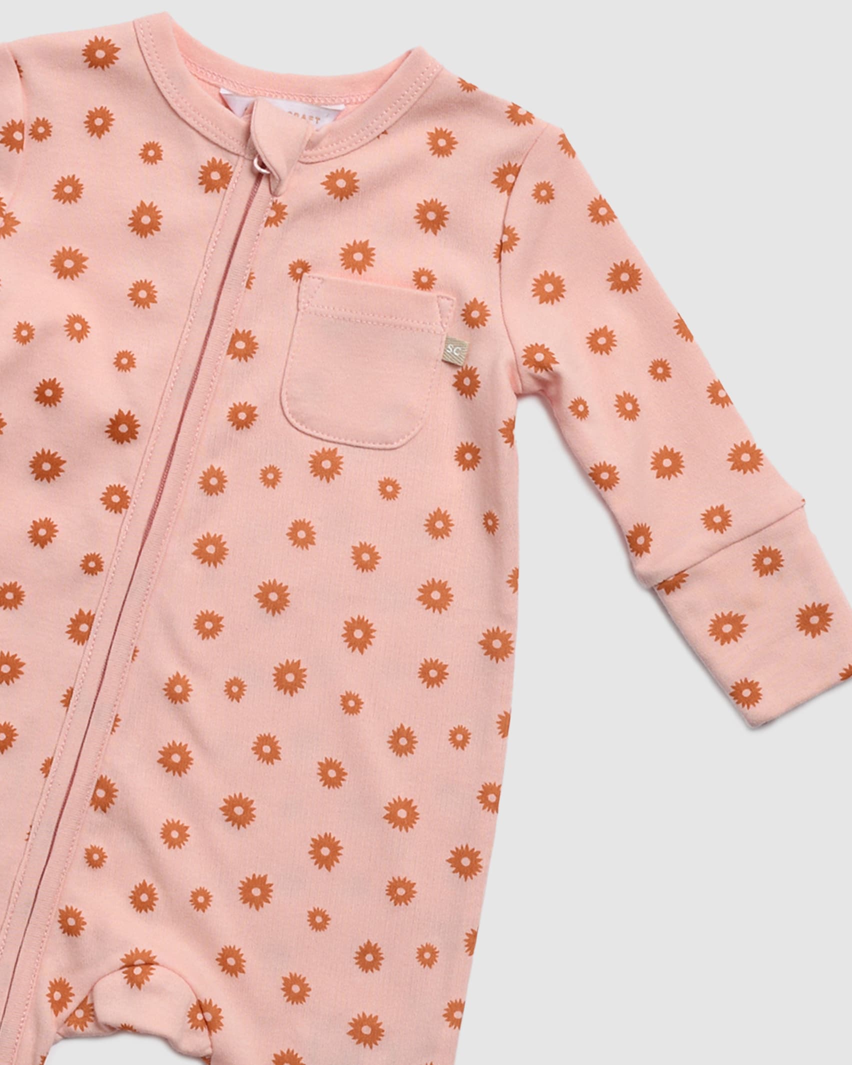Cleo Cotton Coverall in PINK/BROWN