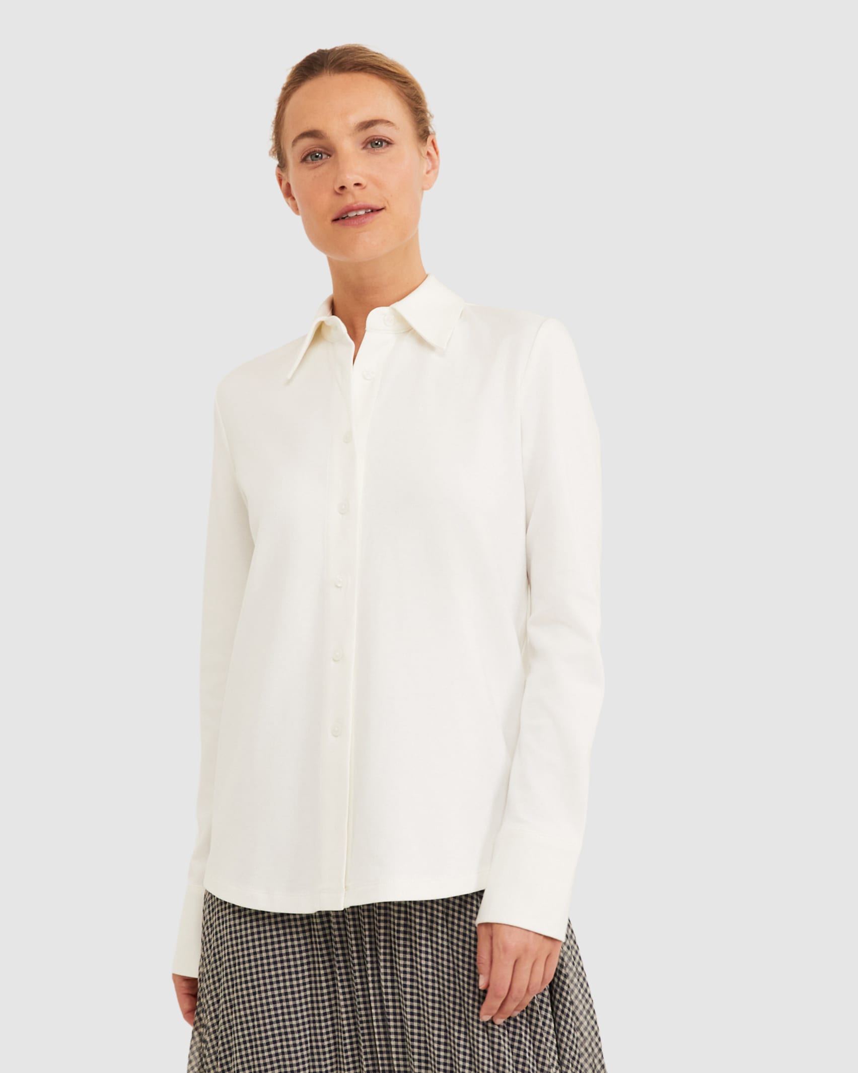 Rebecca Long Sleeve Shirt in WHITE
