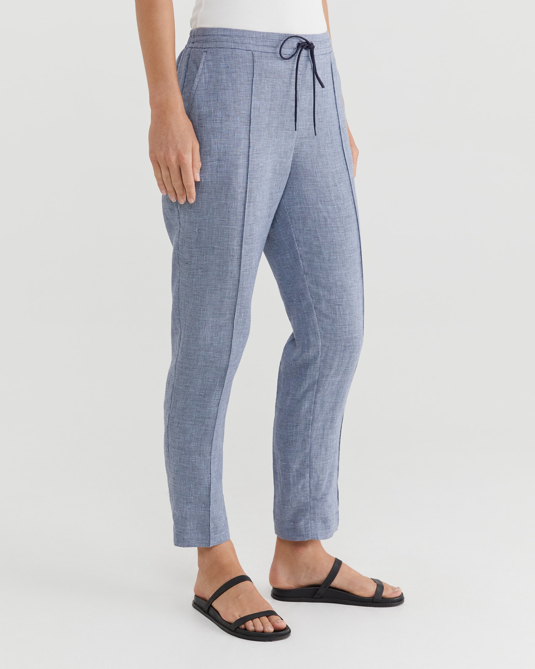 Stina Check Pant in BLUE