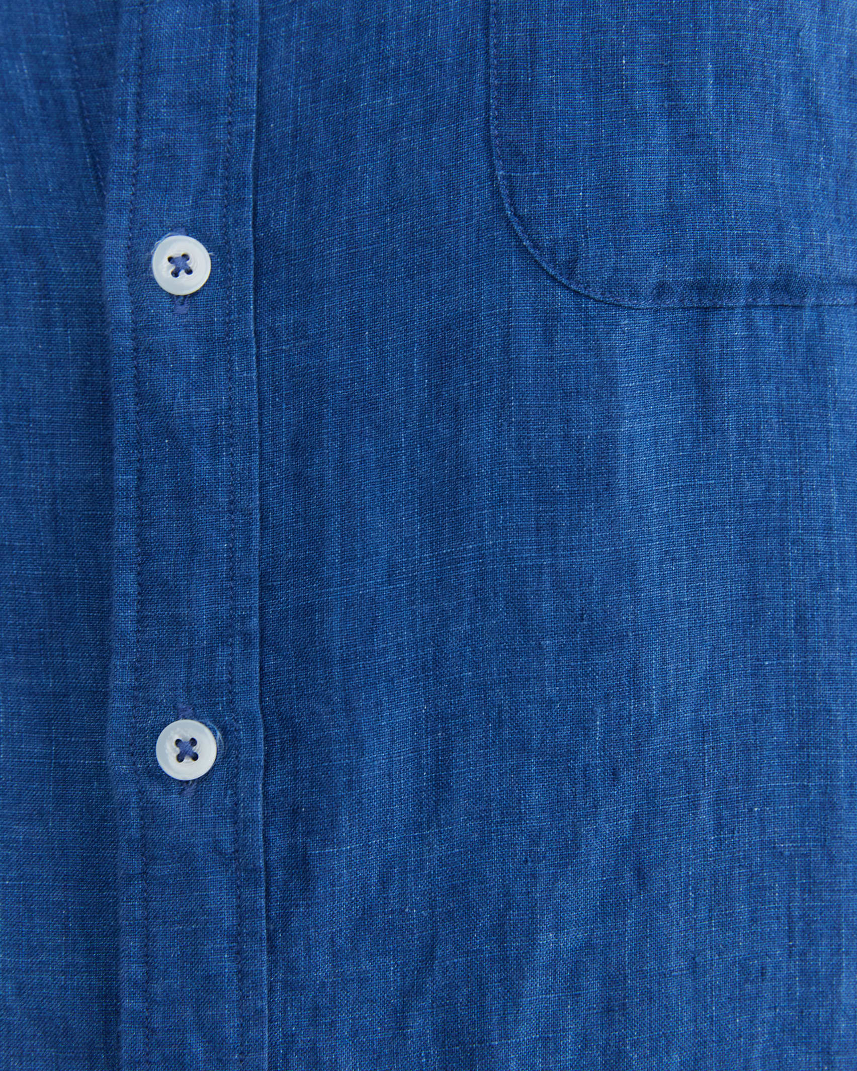 Yarn Dyed Linen Long Sleeve Shirt in INDIGO