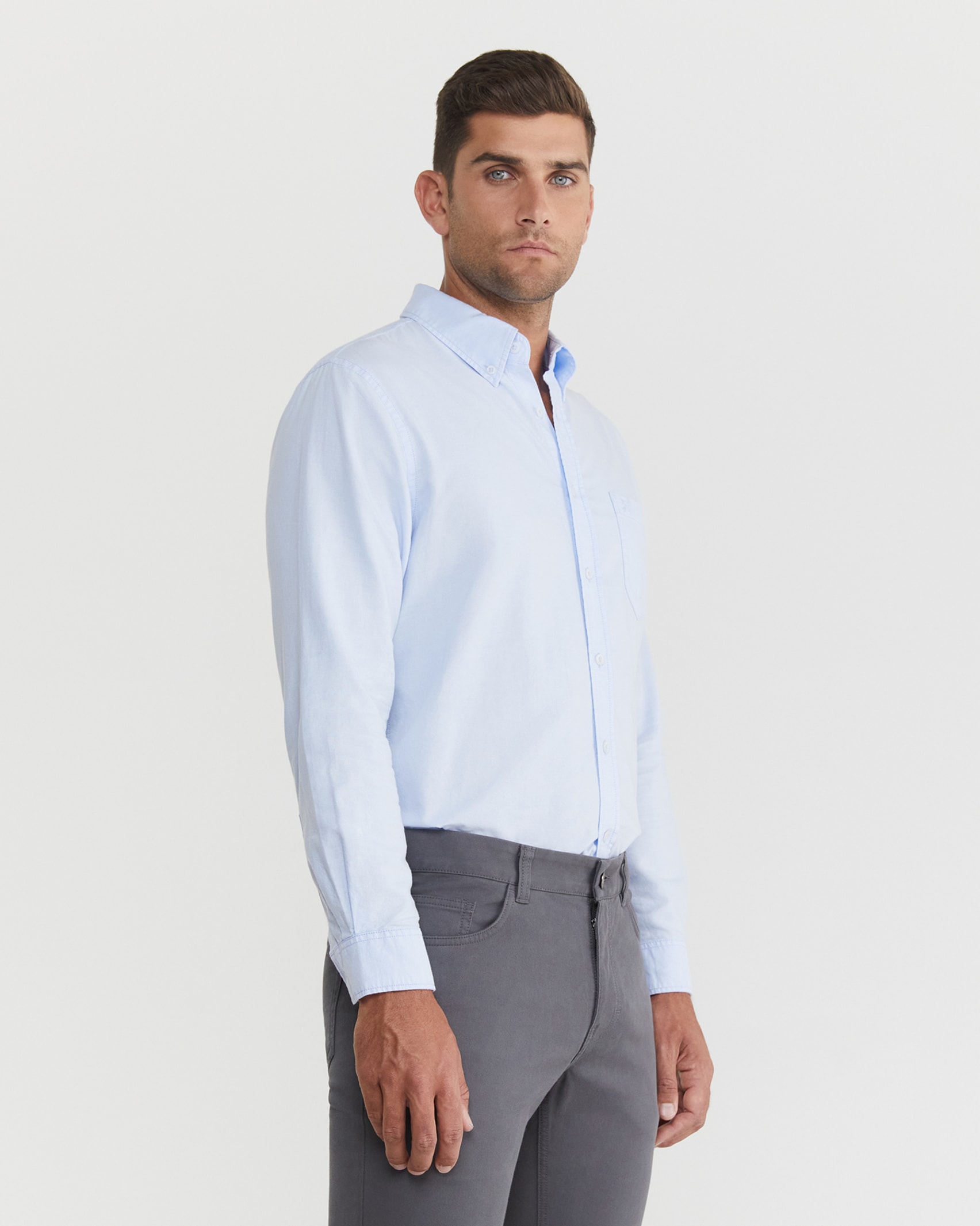 Oxford Long Sleeve Shirt in FROST BLUE