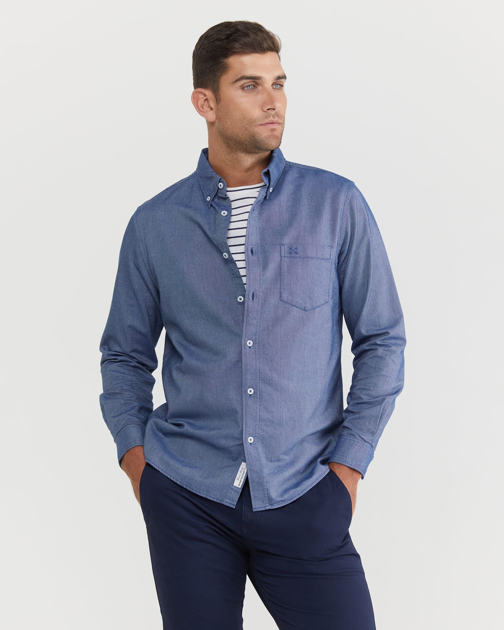 Oxford Long Sleeve Shirt in NAVY