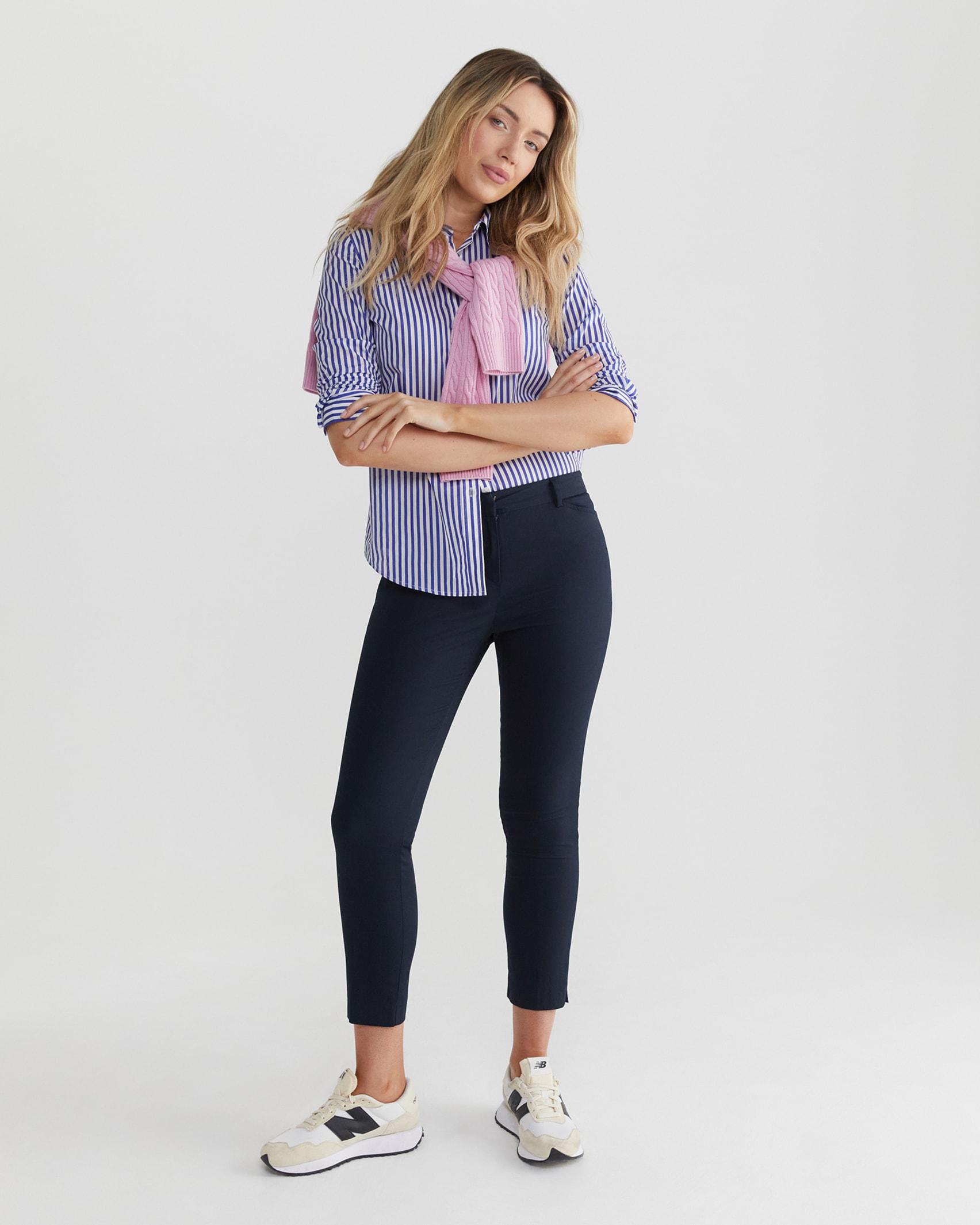 Stripe Lily Voile Shirt in BLUE/WHITE