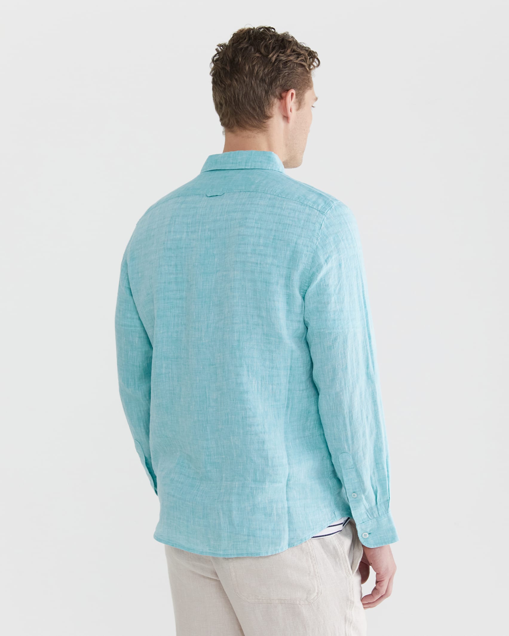 Yard Dyed Linen Shirt in TEAL