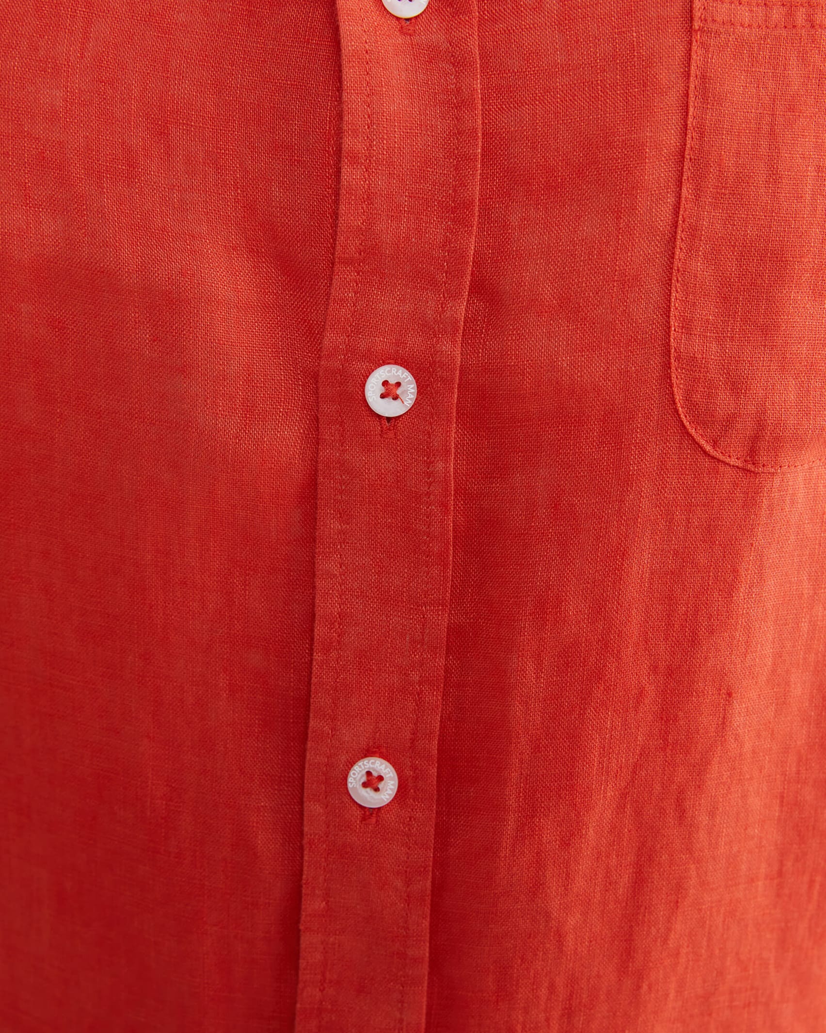 Linen Long Sleeve Shirt in RED