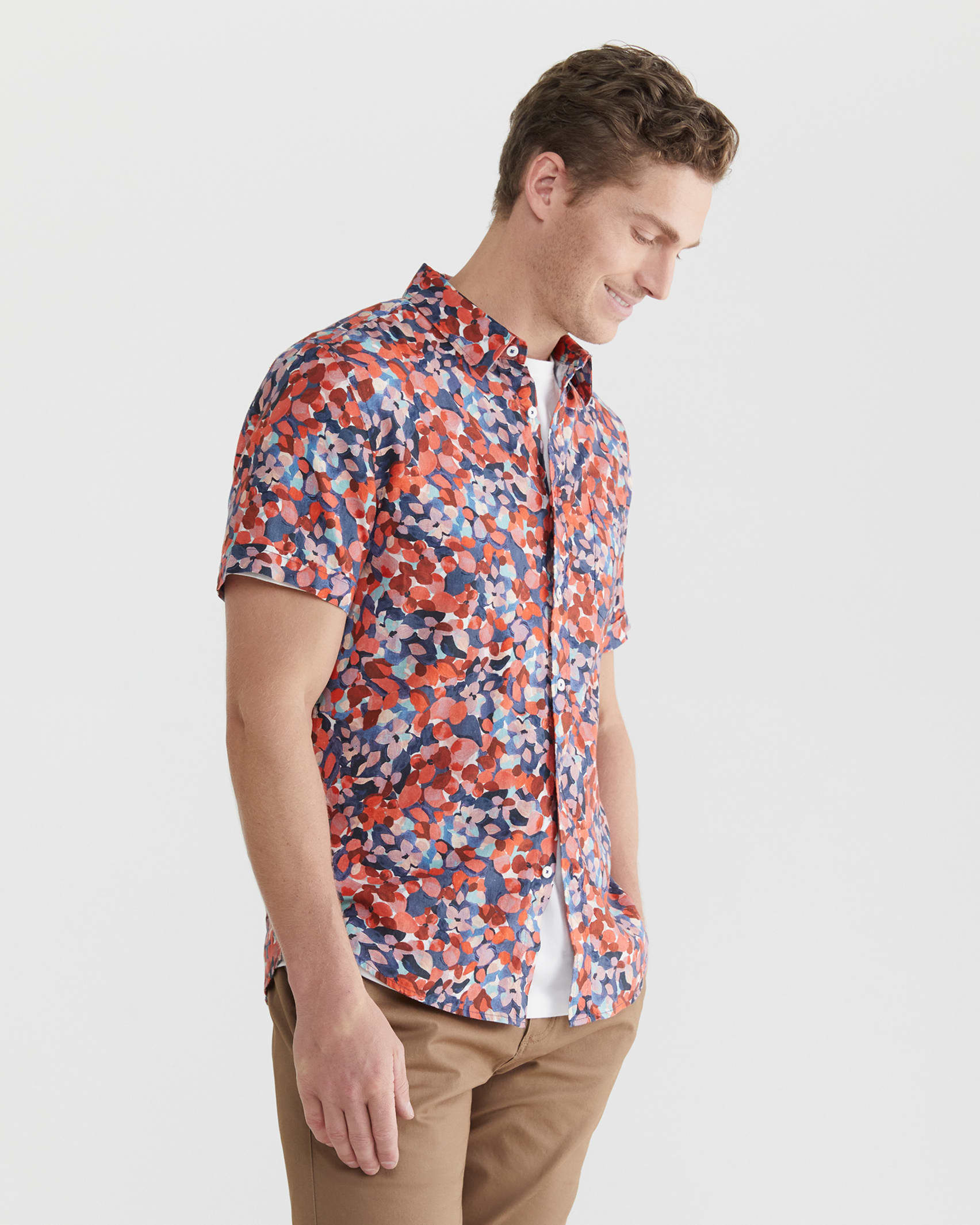 Alpha Tapered Shirt in RED MULTI