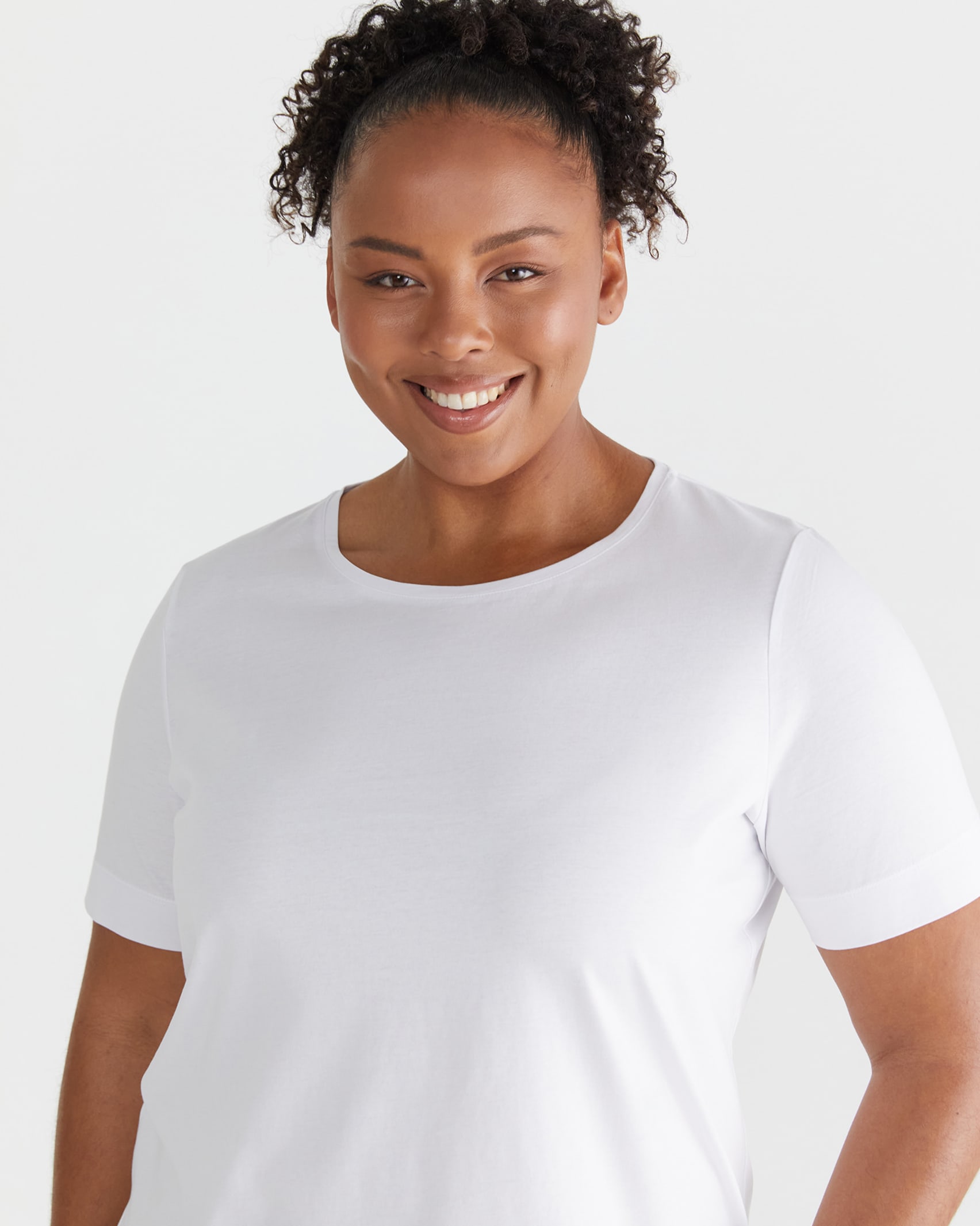 Cotton Short Sleeve Tee in WHITE