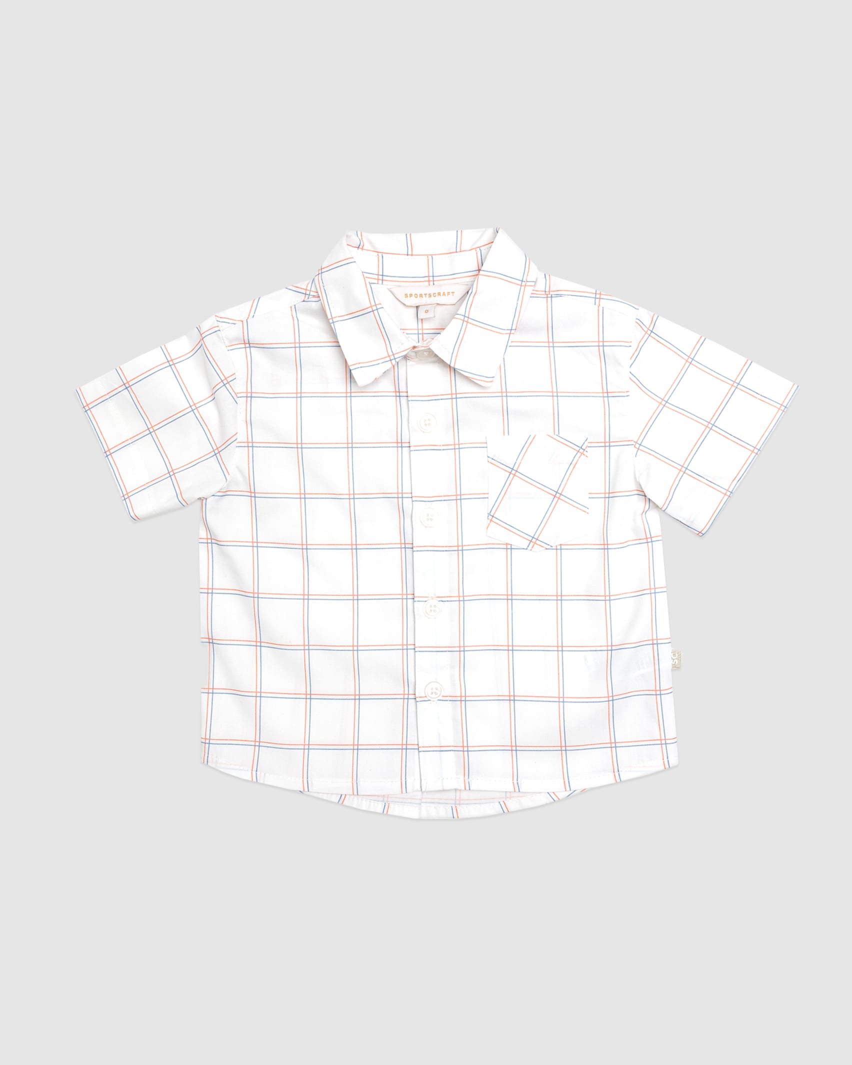 Hudson Checked Cotton Baby Shirt in MULTI