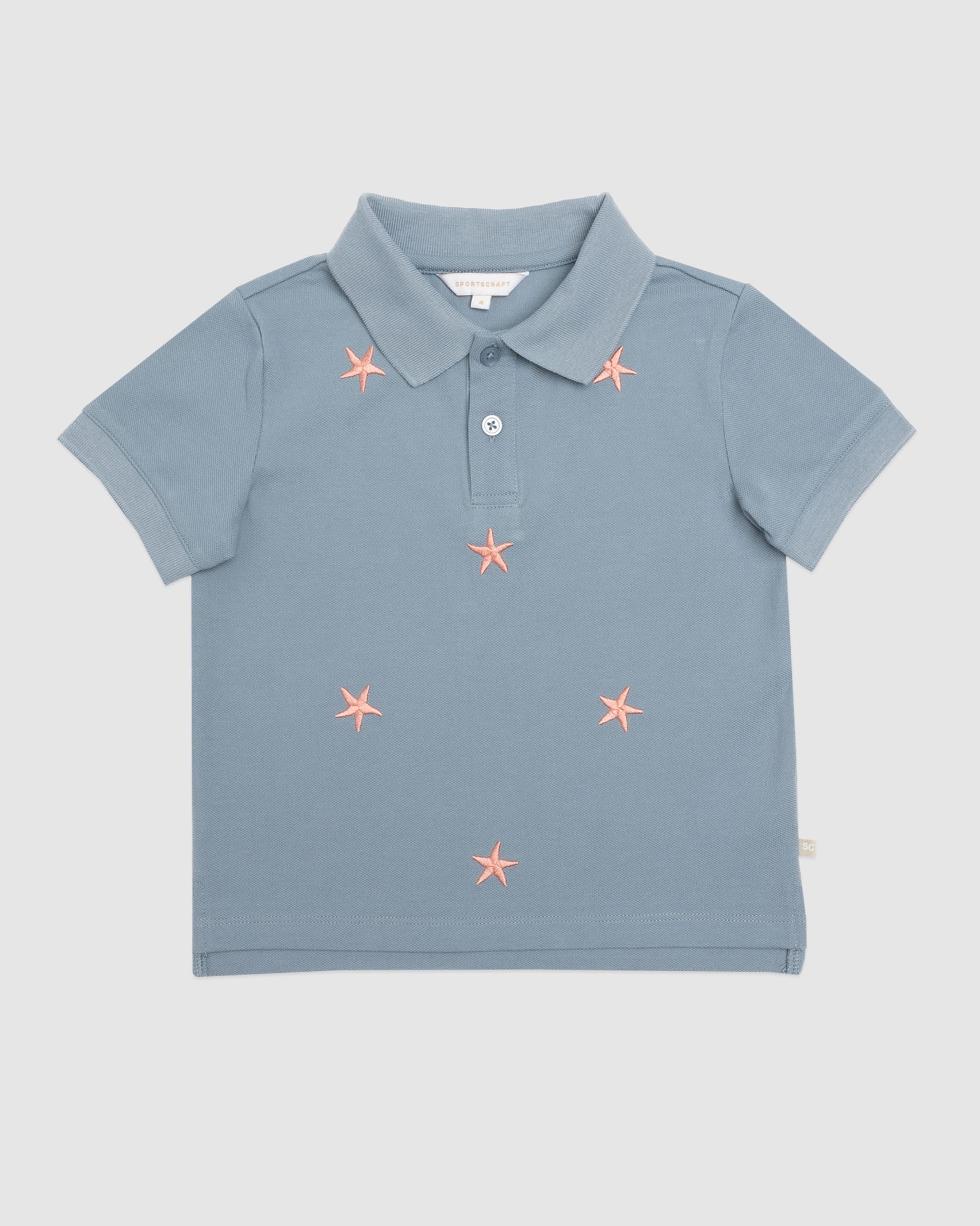 Scout Embriodered Polo in FADED BLUE