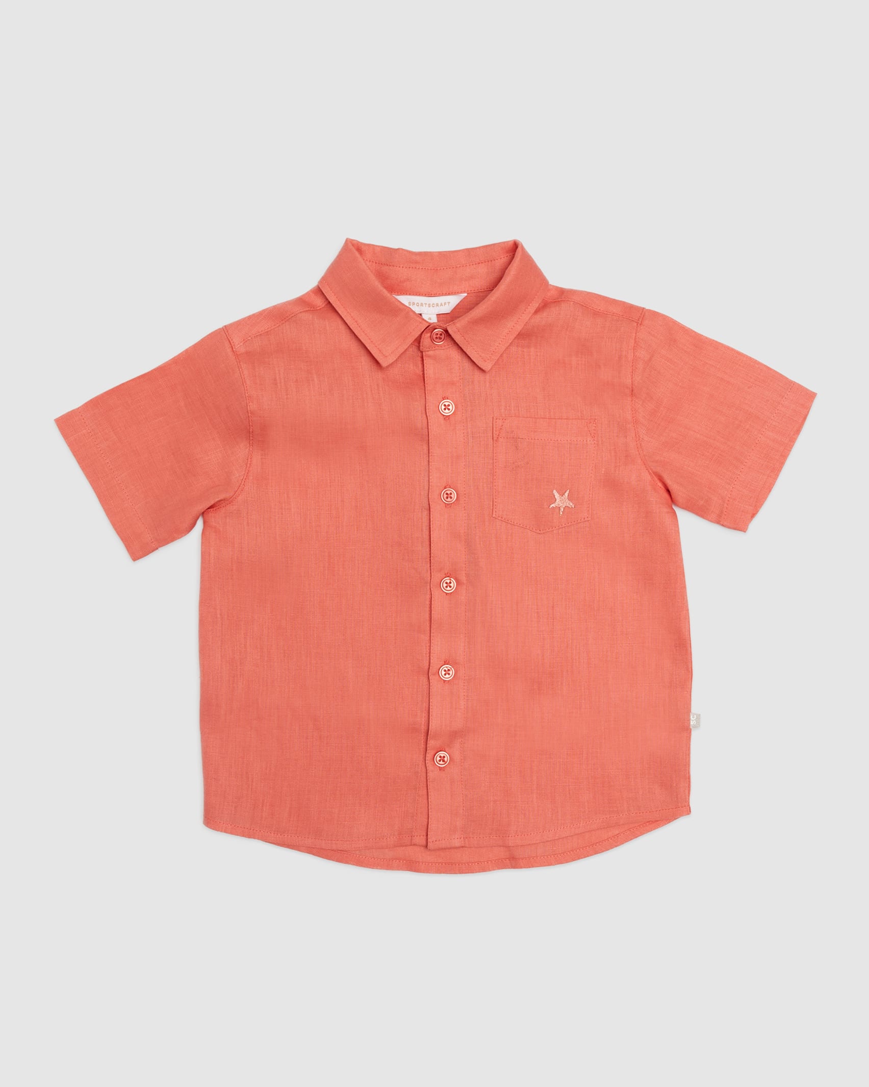 Theo Linen Shirt in CORAL