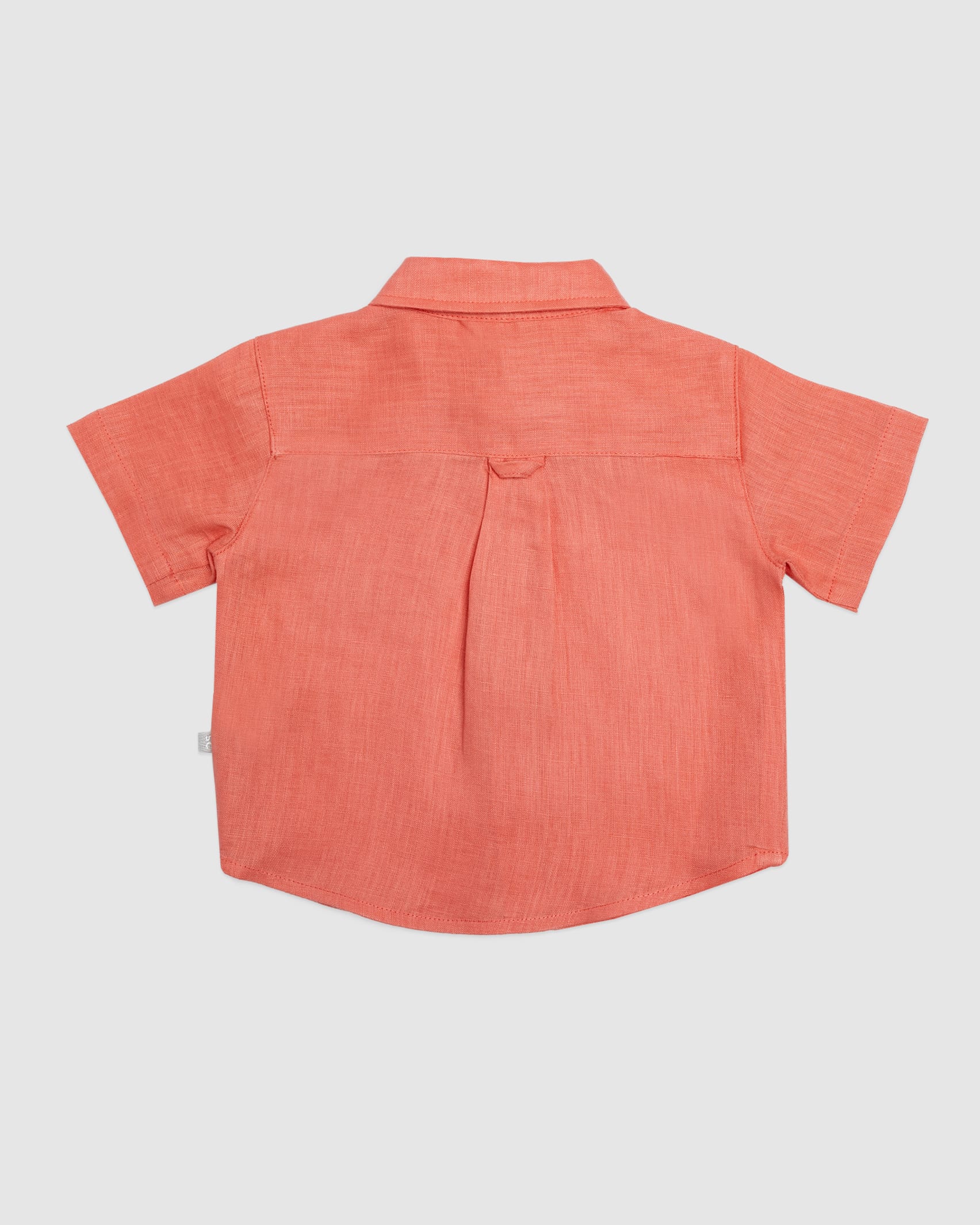 Theo Linen Baby Shirt in CORAL