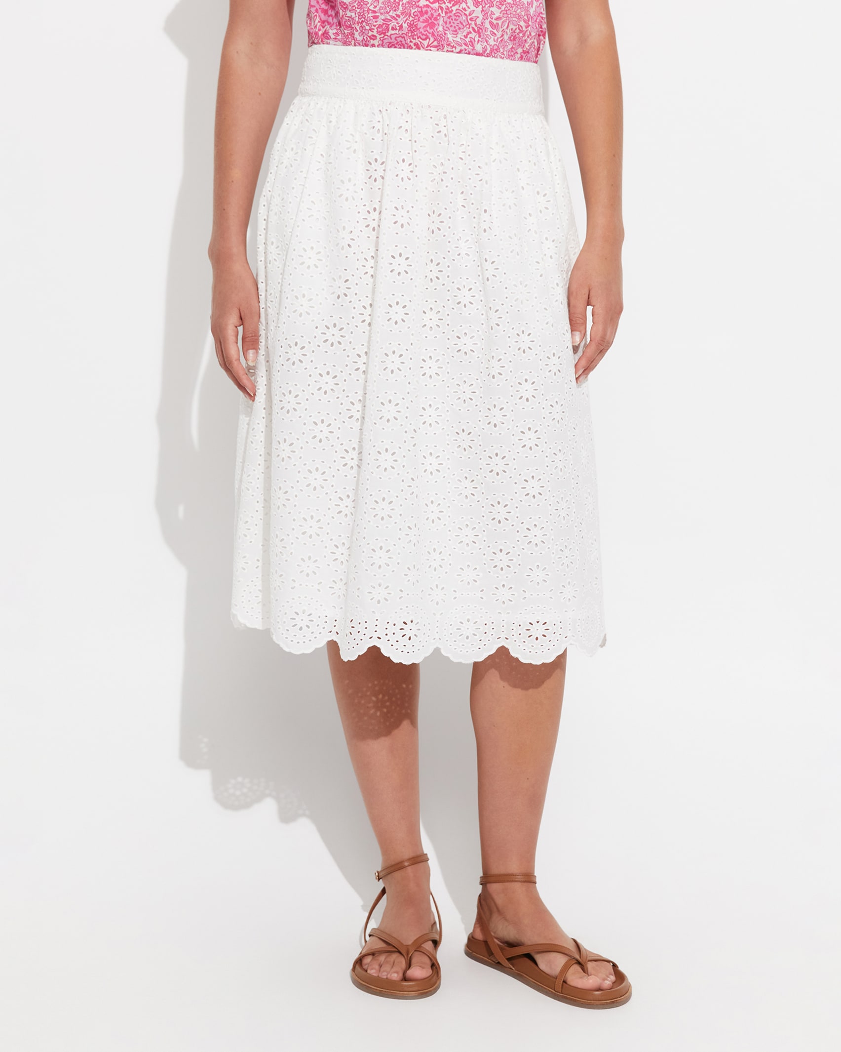 Sorrento Embroidered Skirt in WHITE