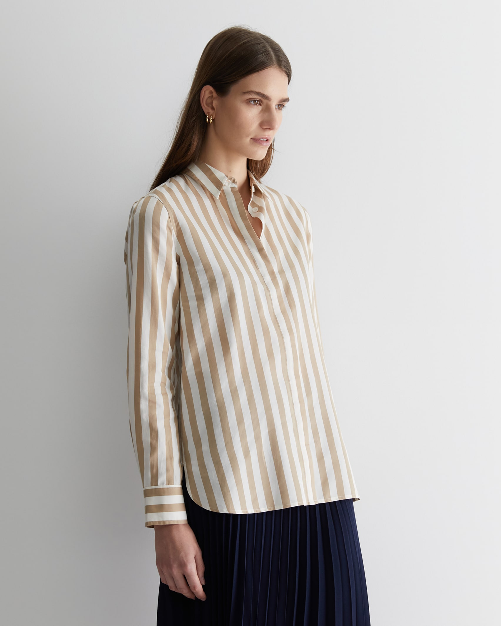 Hayley Stripe Cotton Silk Shirt | Sportscraft