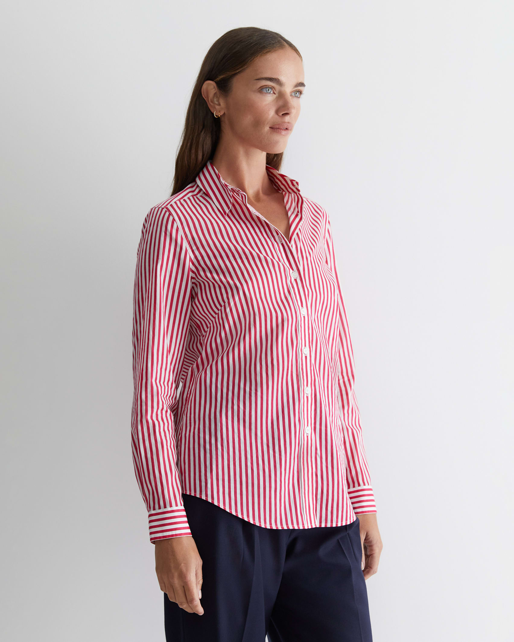 Stripe Lily Voile Shirt | Sportscraft