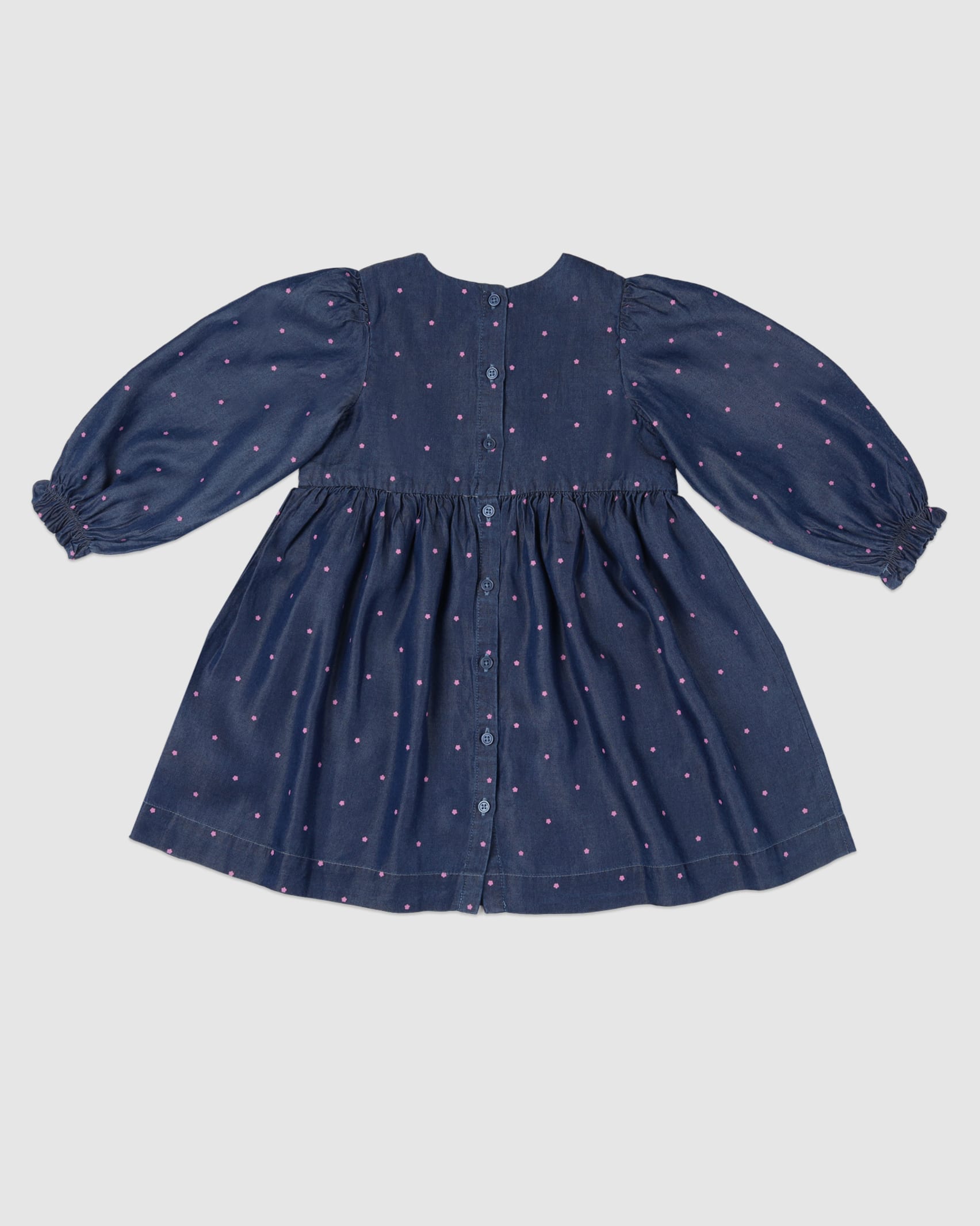 Evelyn Print Dress in CHAMBRAY