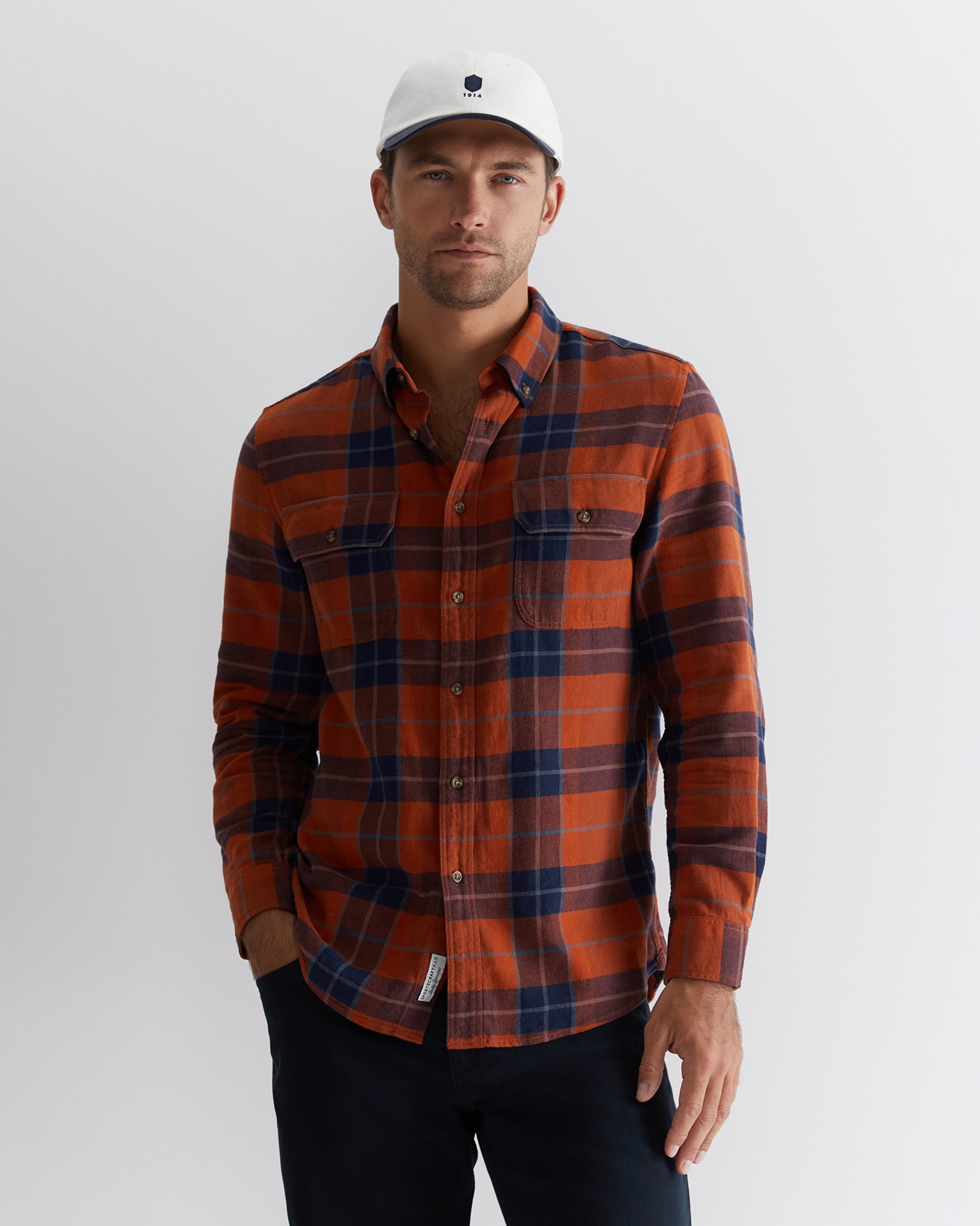 Hindsmarsh Check Shirt in ORANGE