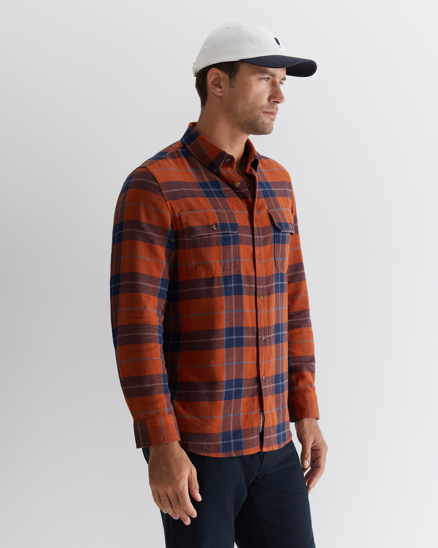 Hindsmarsh Check Shirt in ORANGE