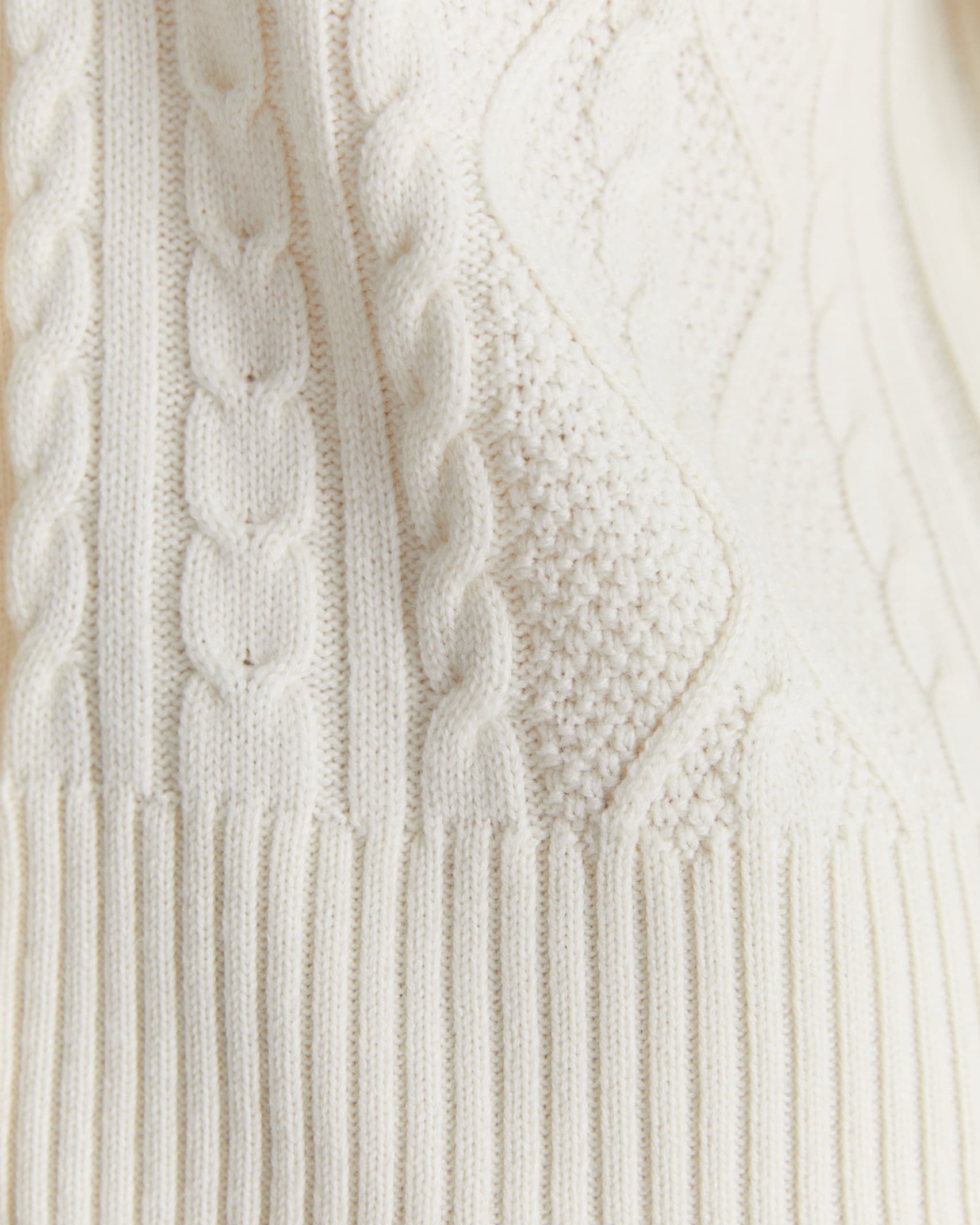 Merino Wool Cable Cardigan in WINTER WHITE