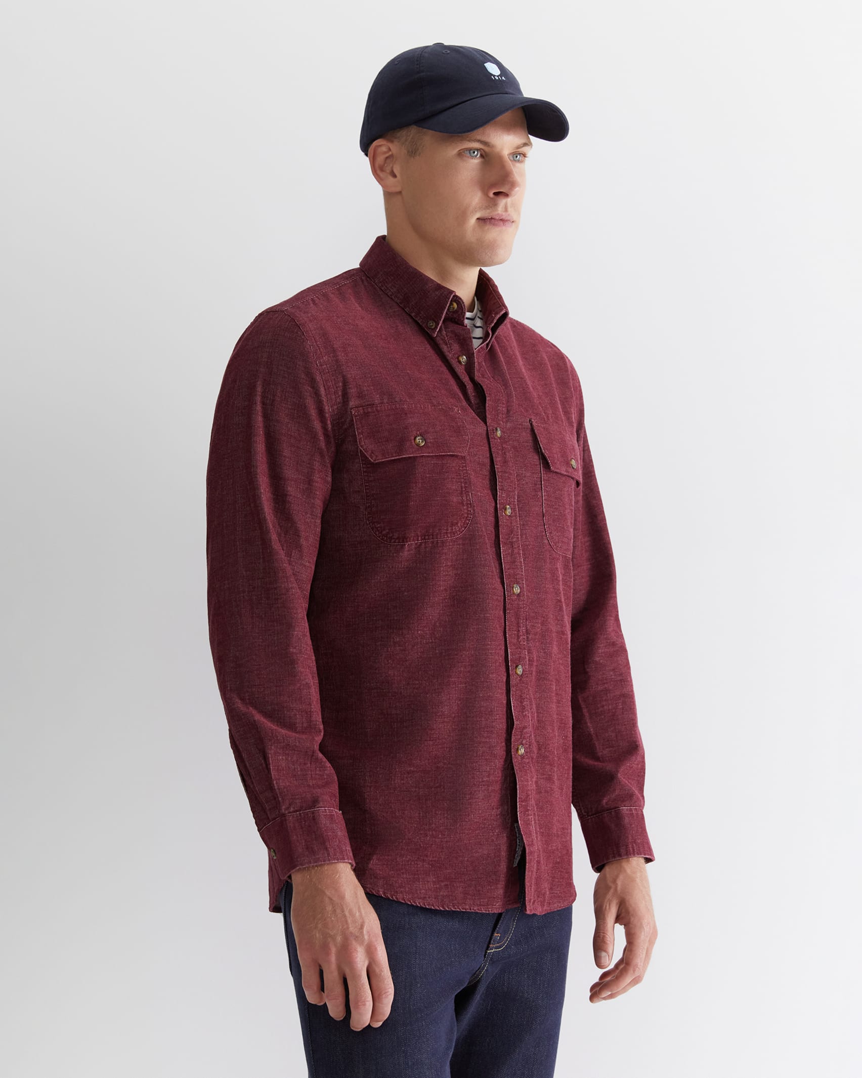 Cullen Cord Shirt in WINEBERRY