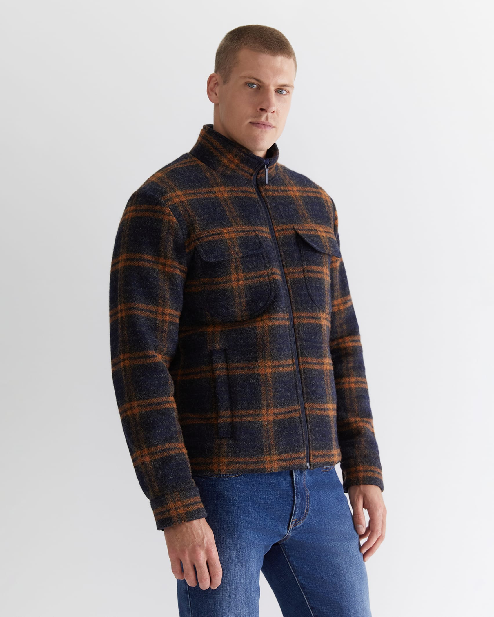 Salford Check Wool Blend Jacket in CHECK