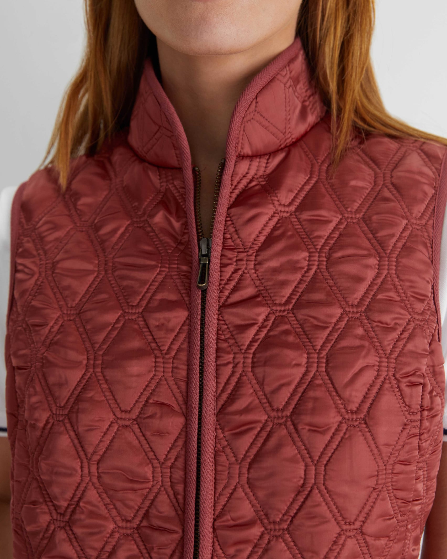 Charlie Quilted Vest in ROSEWOOD