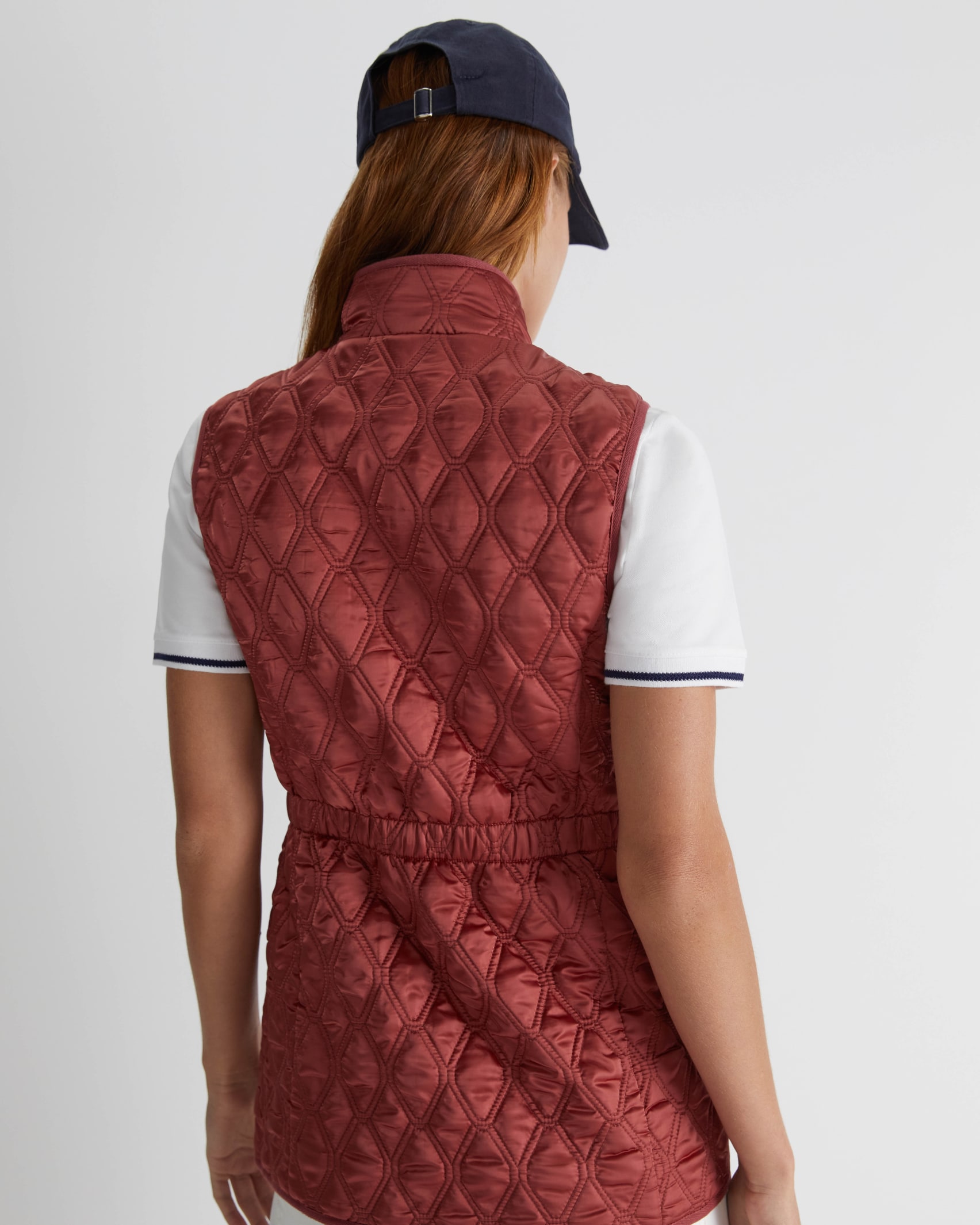 Charlie Quilted Vest in ROSEWOOD